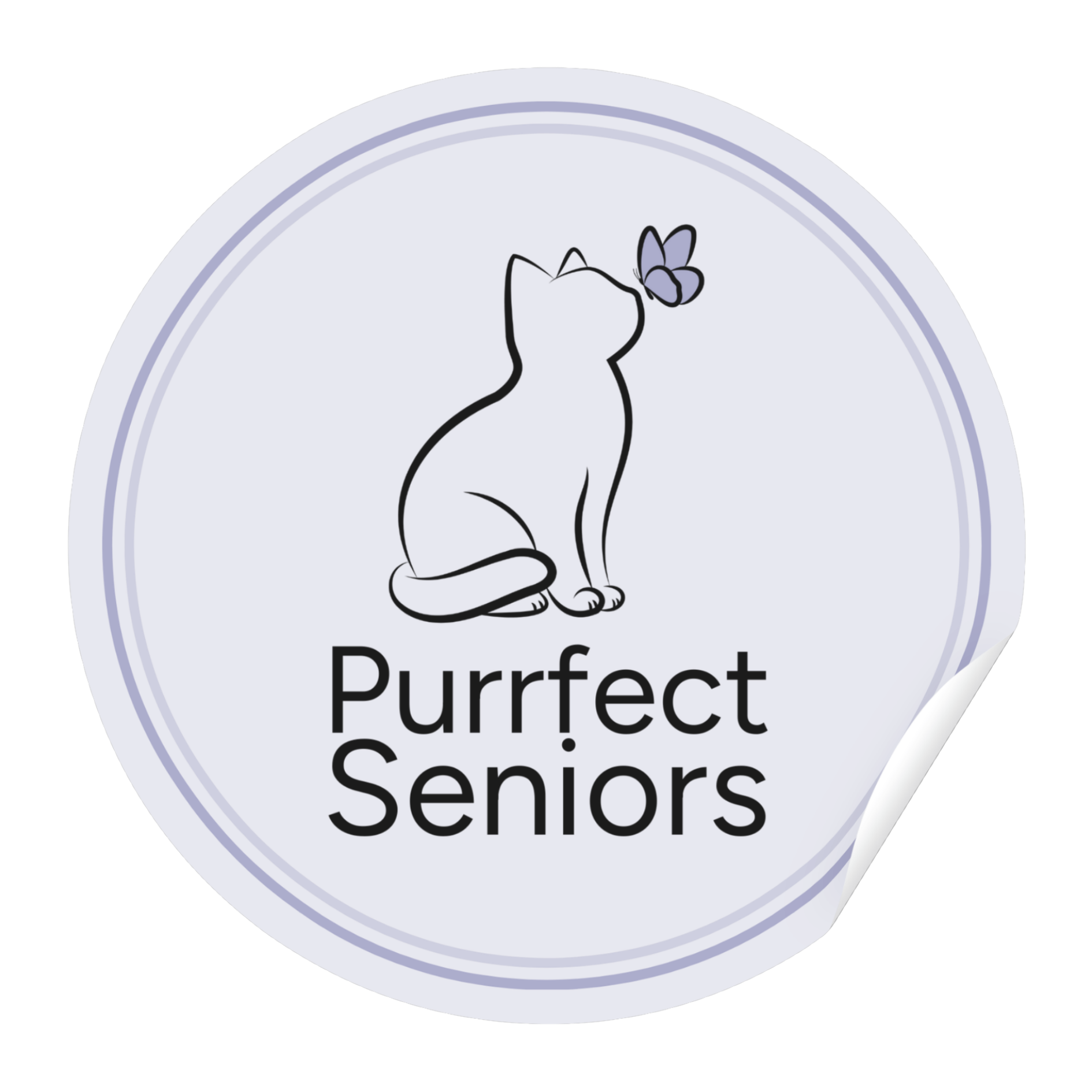 Purrfect Seniors Logo Sticker