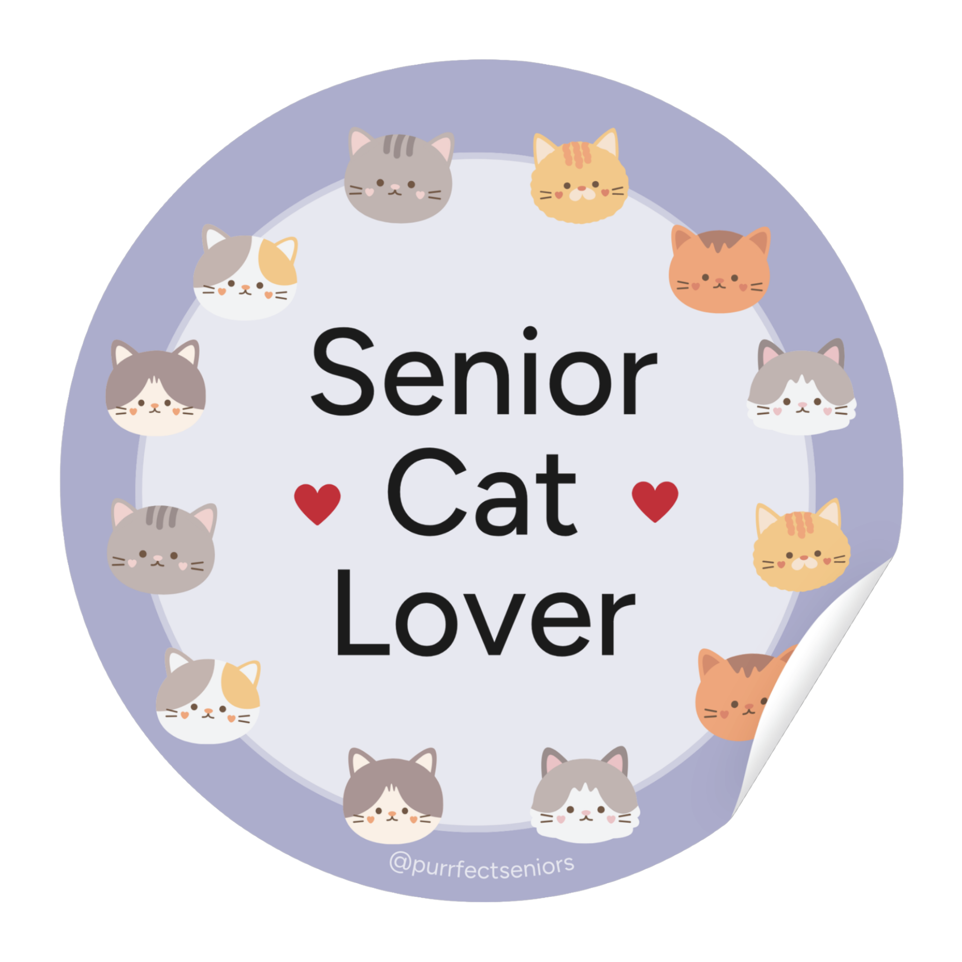 Senior Cat Lover Sticker