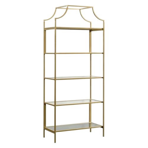 Gold Curve Top Bookshelf