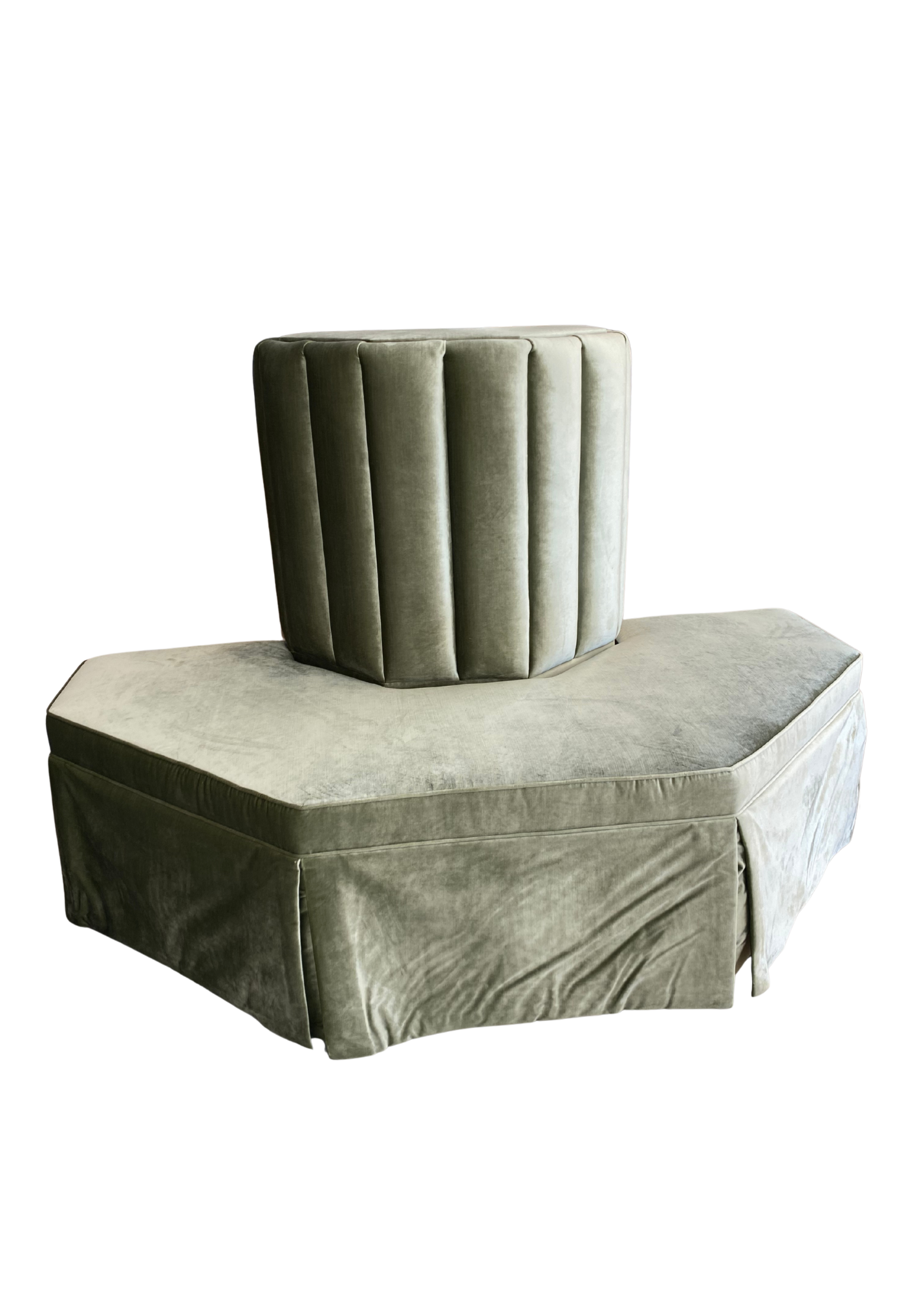 Sage Hexagon Banquette