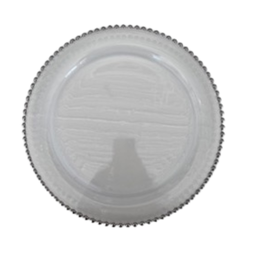 Silver Bead Glass Charger