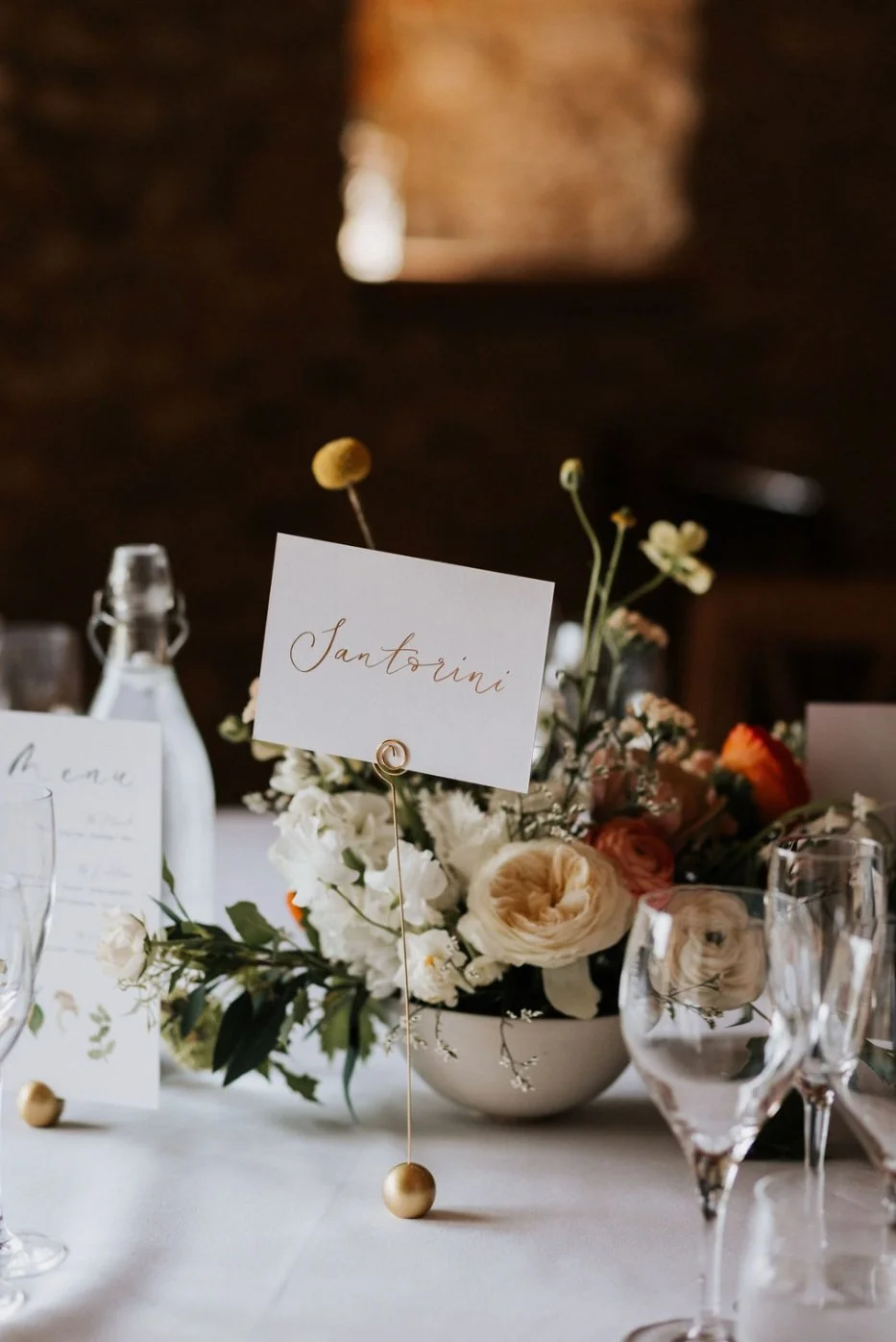 calligraphy table name cards wedding