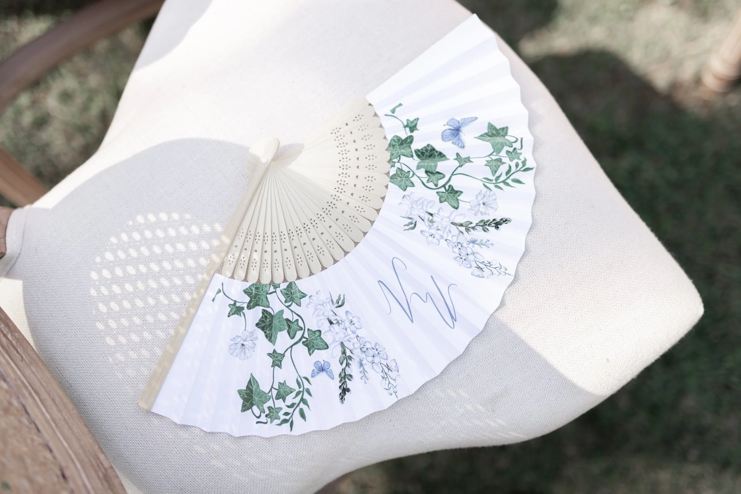 illustrated wedding fan