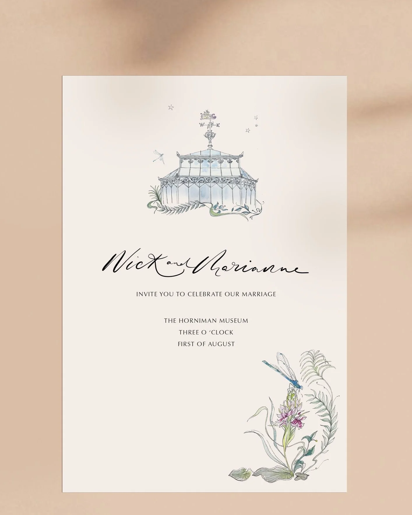 wedding invite the Horniman museum