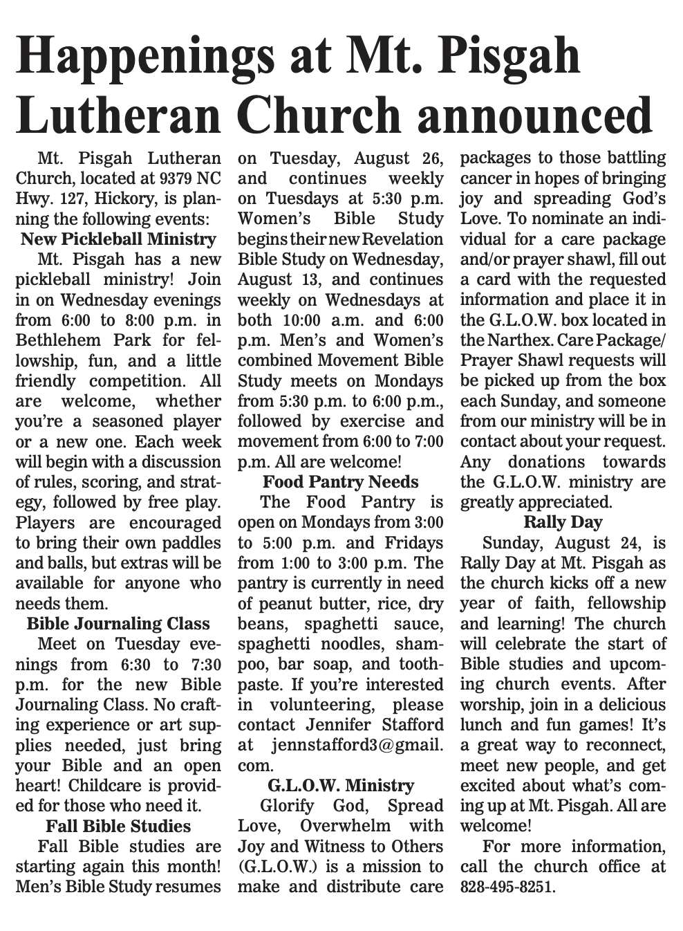 Local Newspaper Column