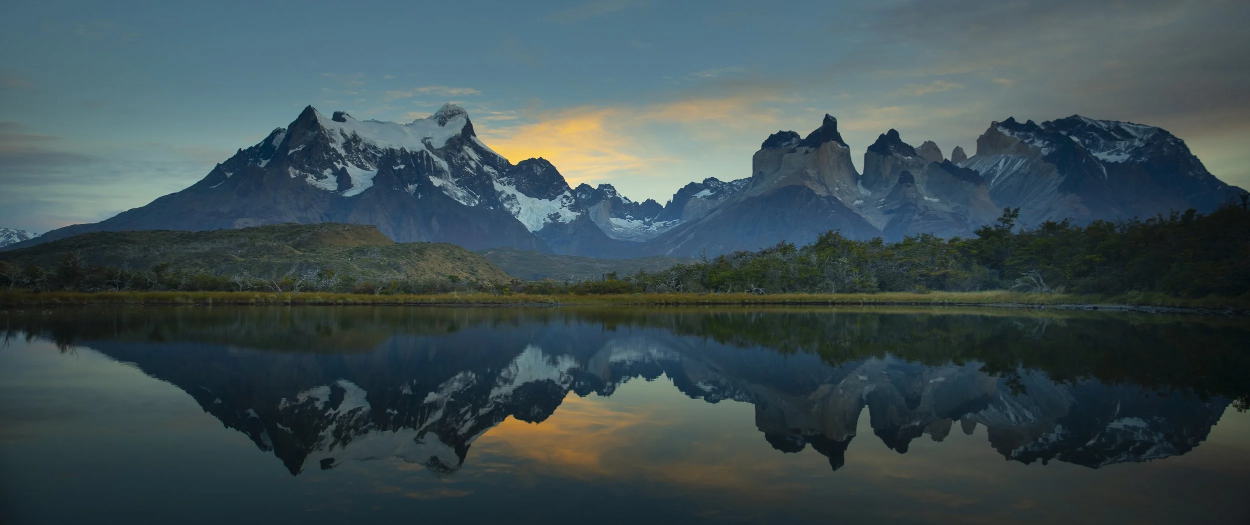 Roadside Refection at dawn, Chile