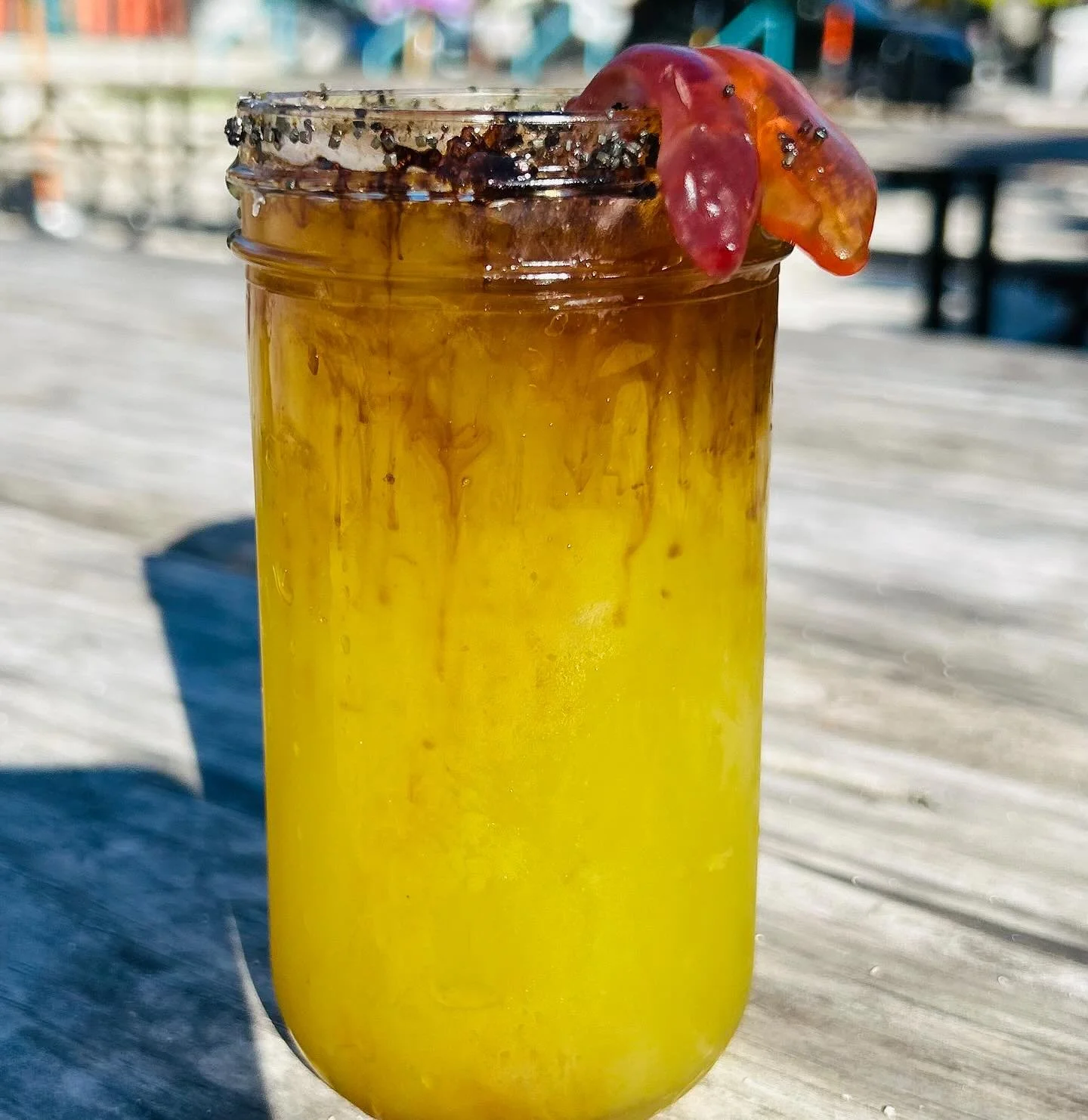 Only treats here &mdash; we&rsquo;ve got a spooky special cocktail for you this weekend! Green Goblin Boozy Slushie, coconut rum, melon liqueur, pineapple, black sugar rim, gummy snakes. #woodschapelbbq #seeyouinsummerhill #summerhillatl #halloween #