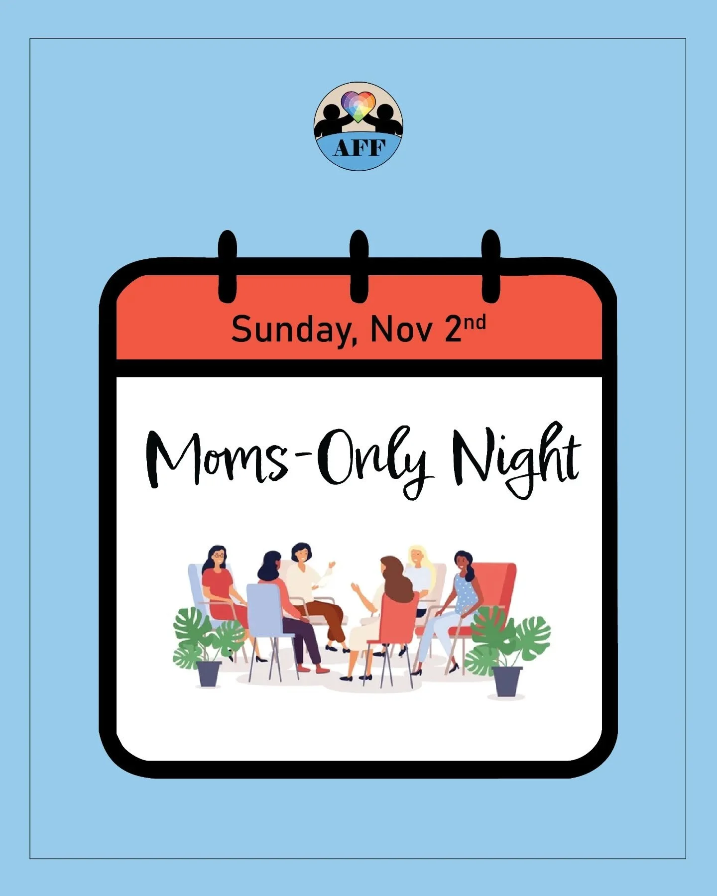 Now it&rsquo;s Mom&rsquo;s the turn! 🍷

This Sunday, AFF moms get to unwind, connect, and enjoy some well-deserved chill time with each other.  No kids, no pressure&mdash;just good company and good vibes. 🧀🍷