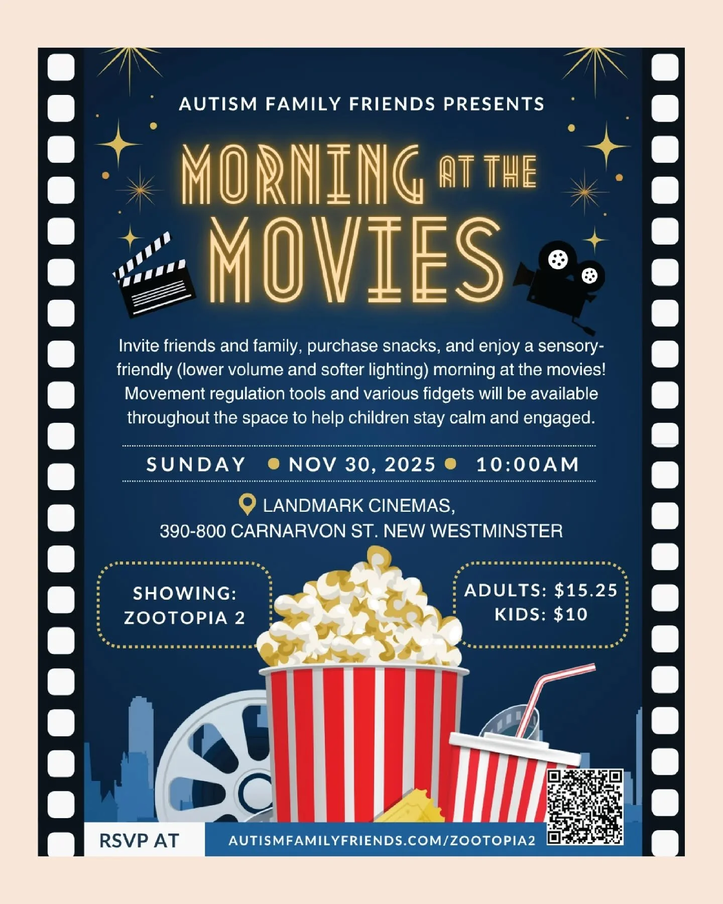 🎬✨ AFF Family Movie Day: Zootopia 2

Join us for a sensory-friendly screening made just for our community!  With softer lights, lower volume, and space to move freely, this is a movie experience where all kids can feel comfortable and included.

🍿 