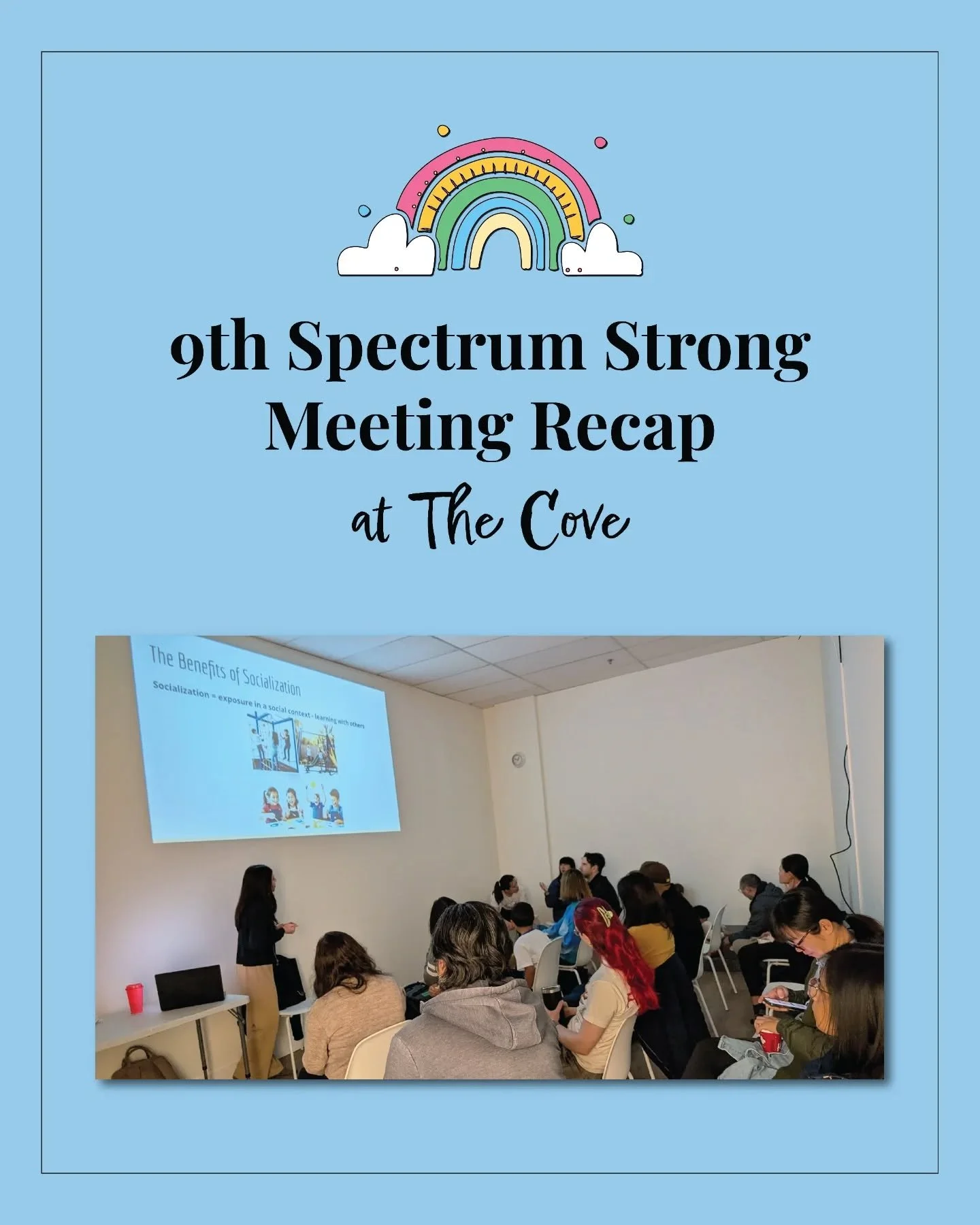 🌟 Event Recap: 9th Meeting of Spectrum Strong Parents

This past Sunday, we gathered at The Cove Indoor Play ( @thecoveindoorplay ) for the 9th meeting of Spectrum Strong Parents.💙

Our featured topic, &ldquo;The Importance of Socialization and Exp