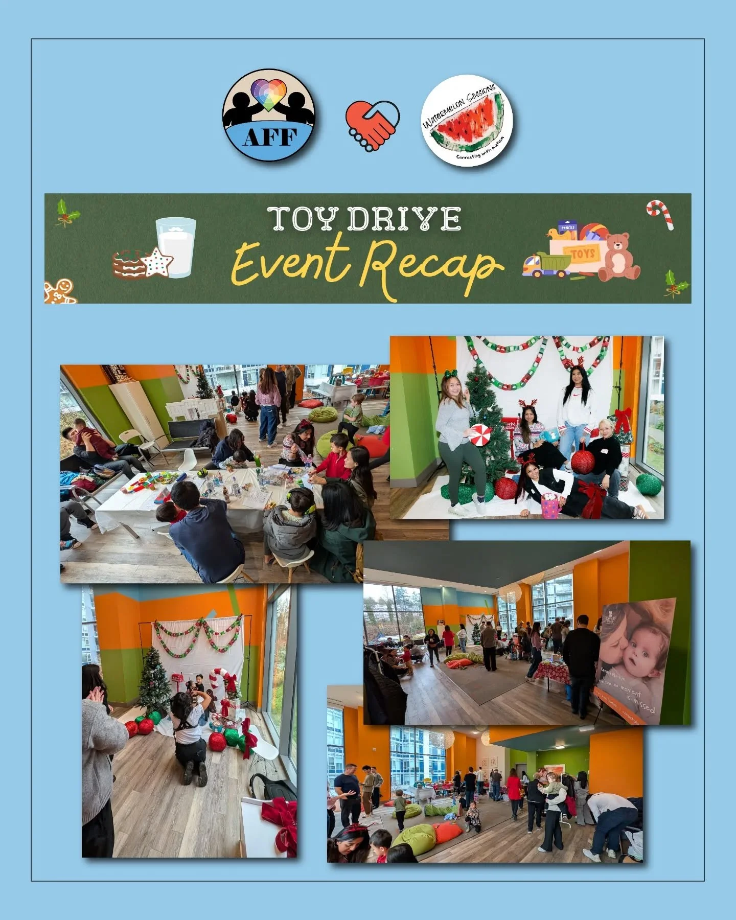 🎁 AFF x Watermelon Sessions Toy Drive Recap

On December 7th, Autism Family Friends (AFF) and Watermelon Sessions came together to host our very first Toy Drive &mdash; and what a heartwarming success it was!

✨ Community Generosity: Families donate