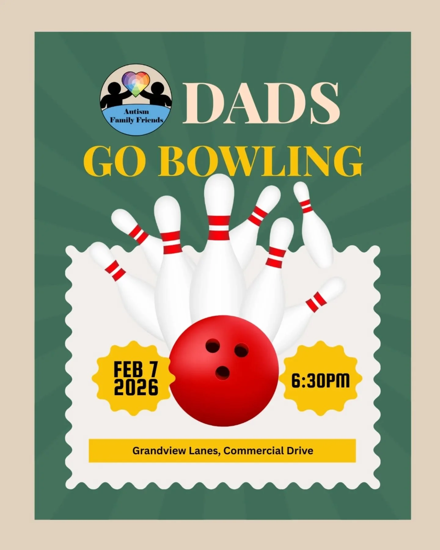 🎳 AFF Dads&mdash;this one&rsquo;s just for you!

Our first 2026 AFF Dads&rsquo; Night is happening Friday, Feb 7 at 6:30 PM at Grandview Lanes on Commercial Drive.  Dads have 1 hour of bowling lined up, followed by a walk over to B House Restaurant 