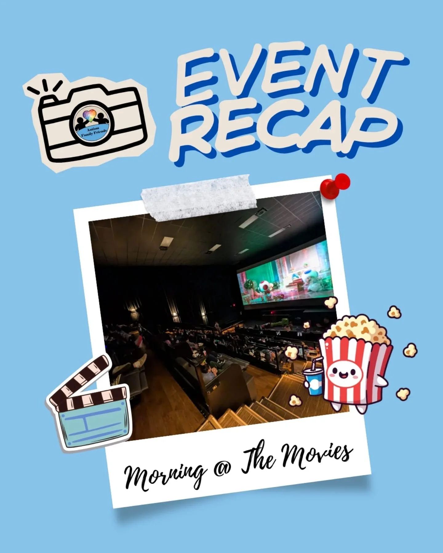Our AFF Goes to the Movies event on April 12th was completely sold out, and what an amazing morning it turned out to be. 🎬💙

Families filled the theatre with excitement, comfort, and connection.  Kids moving and playing during the movie, parents re
