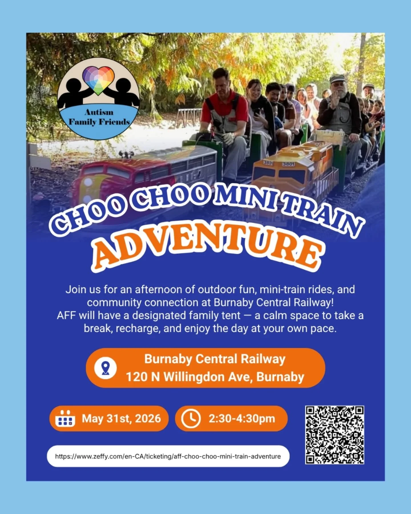 All aboard for a day of joy, connection, and mini‑train magic 🚂💛

Join us for our AFF Choo‑Choo Mini Train Adventure &mdash; a relaxed, family‑friendly outing designed with our community in mind.

We&rsquo;re welcoming all friends and family of AFF