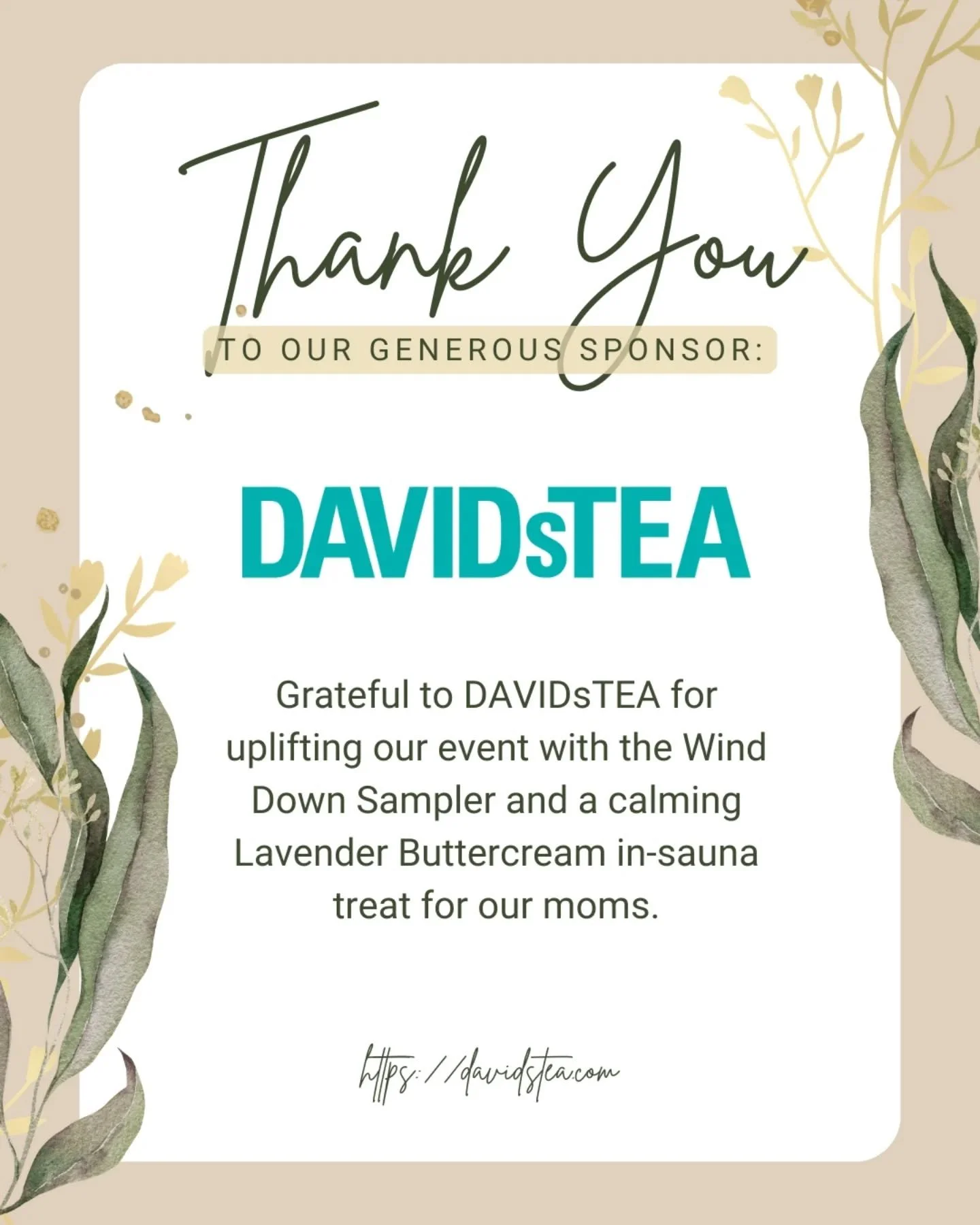 We are incredibly grateful to @davidstea for their generous support of our event. A proudly Canadian brand, DAVIDsTEA is known for its thoughtfully curated selection of high-quality teas that bring comfort, connection, and a little moment of calm to 