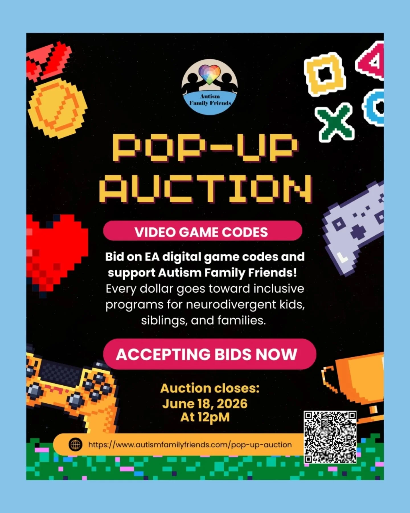 Support Autism Family Friends through our Mini Game Code Auction! 

We&rsquo;ve received a selection of digital game codes from Electronic Arts, and we&rsquo;re putting them up for a spontaneous mini auction to support AFF&rsquo;s community programmi