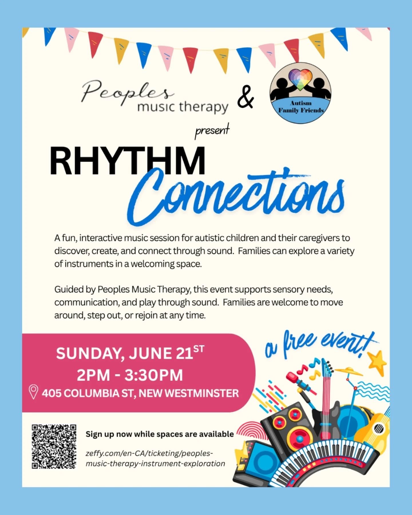 AFF is proud to announce a new partnership series with @peoplesmusictherapy 🎵💙

Together, we&rsquo;re launching Instrument Exploration, a relaxed, hands‑on music experience where autistic children and their caregivers can discover drums, keyboards,