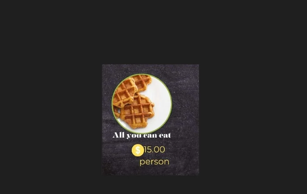 Mr. Waffle Whiffles All you can eat. Flat as a pancake