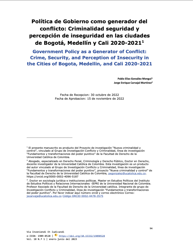 Política de Gobierno como generador del conflicto
