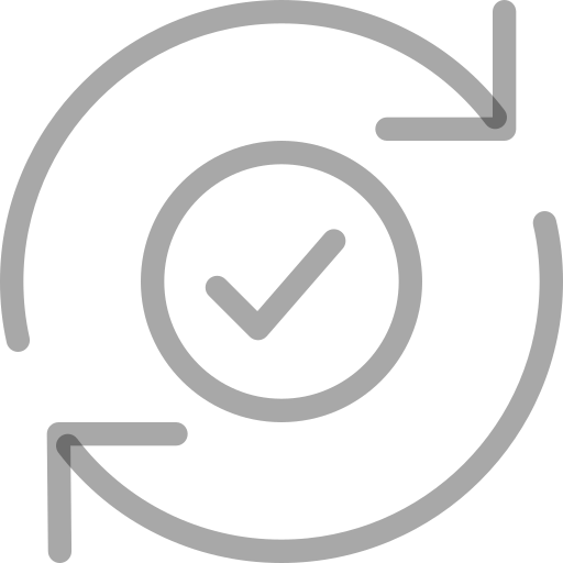 Symbol för kontinuerlig förbättring genom feedback och utvärderingar.