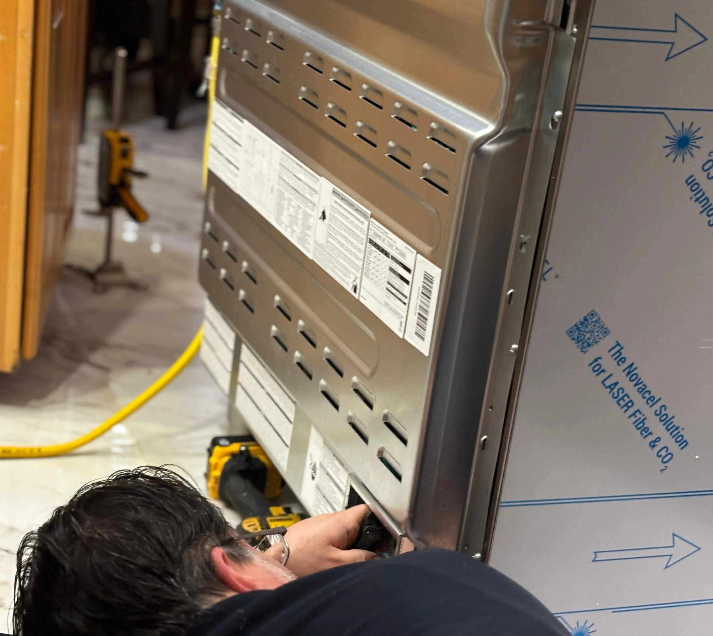 installing new oven stove