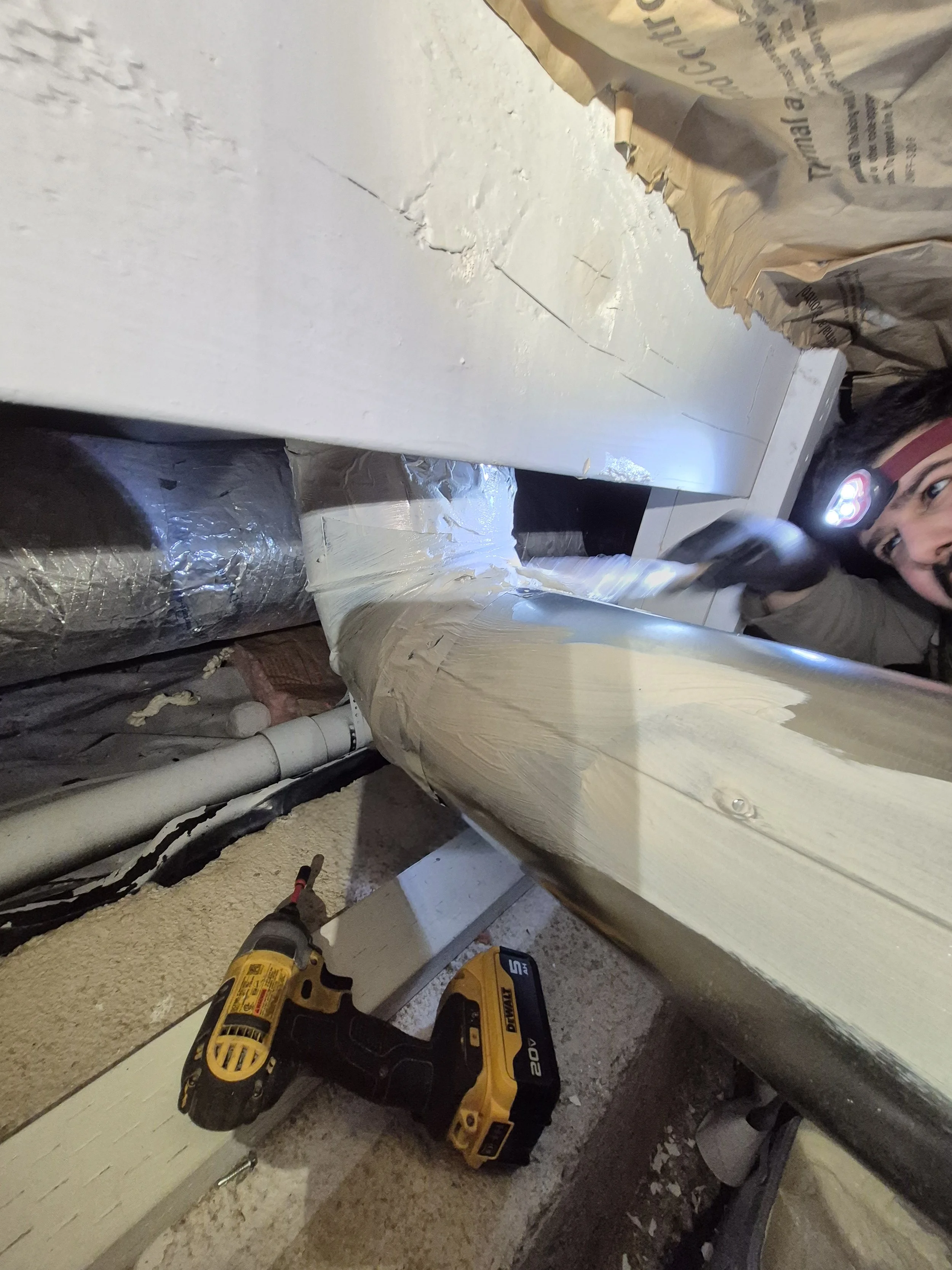 installing new duct for fan