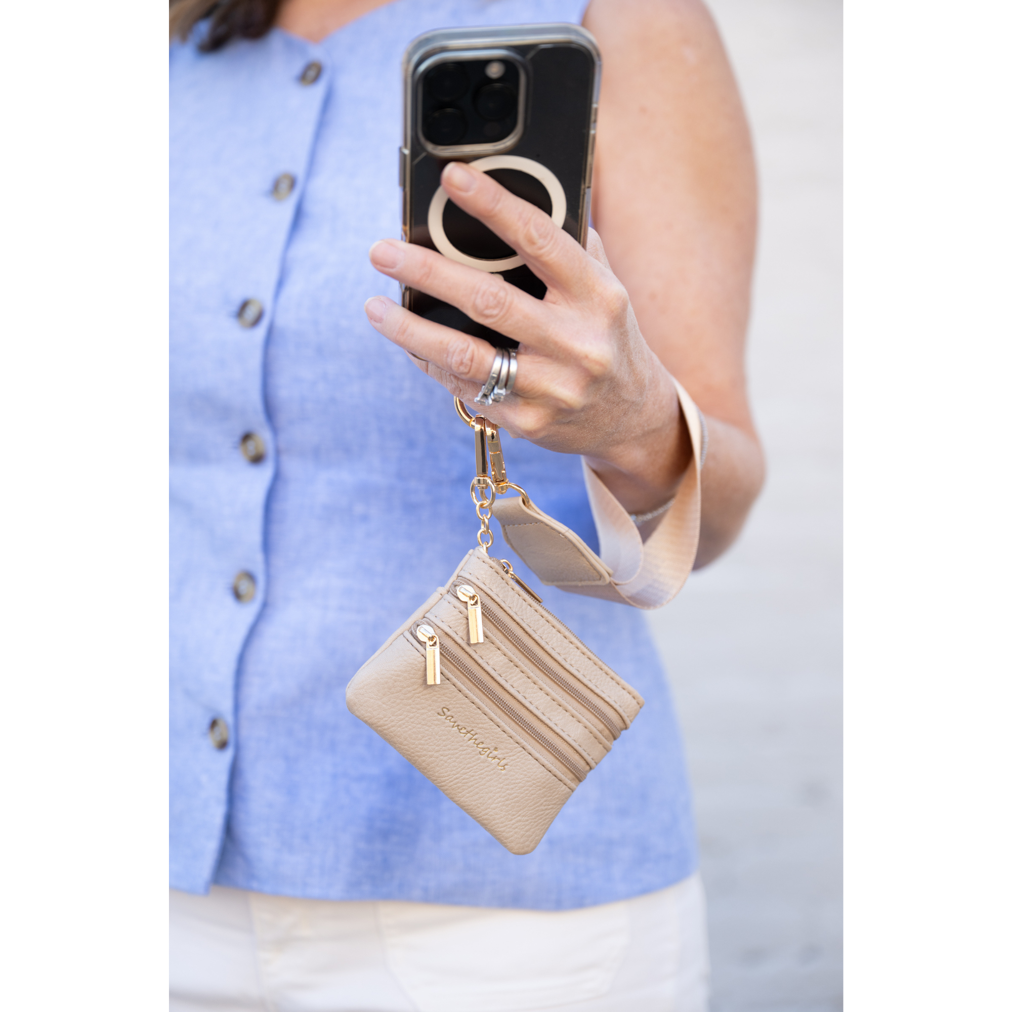 Clip & Go Strap with Pouch - Taupe Variation 1.png