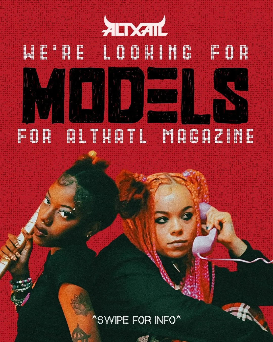 MODELS MODELS EVERYWHERE💋‼️

It&rsquo;s that tiiiimeee! If you&rsquo;ve been interested in modeling for photoshoots, magazines, and other projects with ALTxATL, model applications are officially OPEN✨🩷!

Apply NOW using the link in our bio :) 

APP