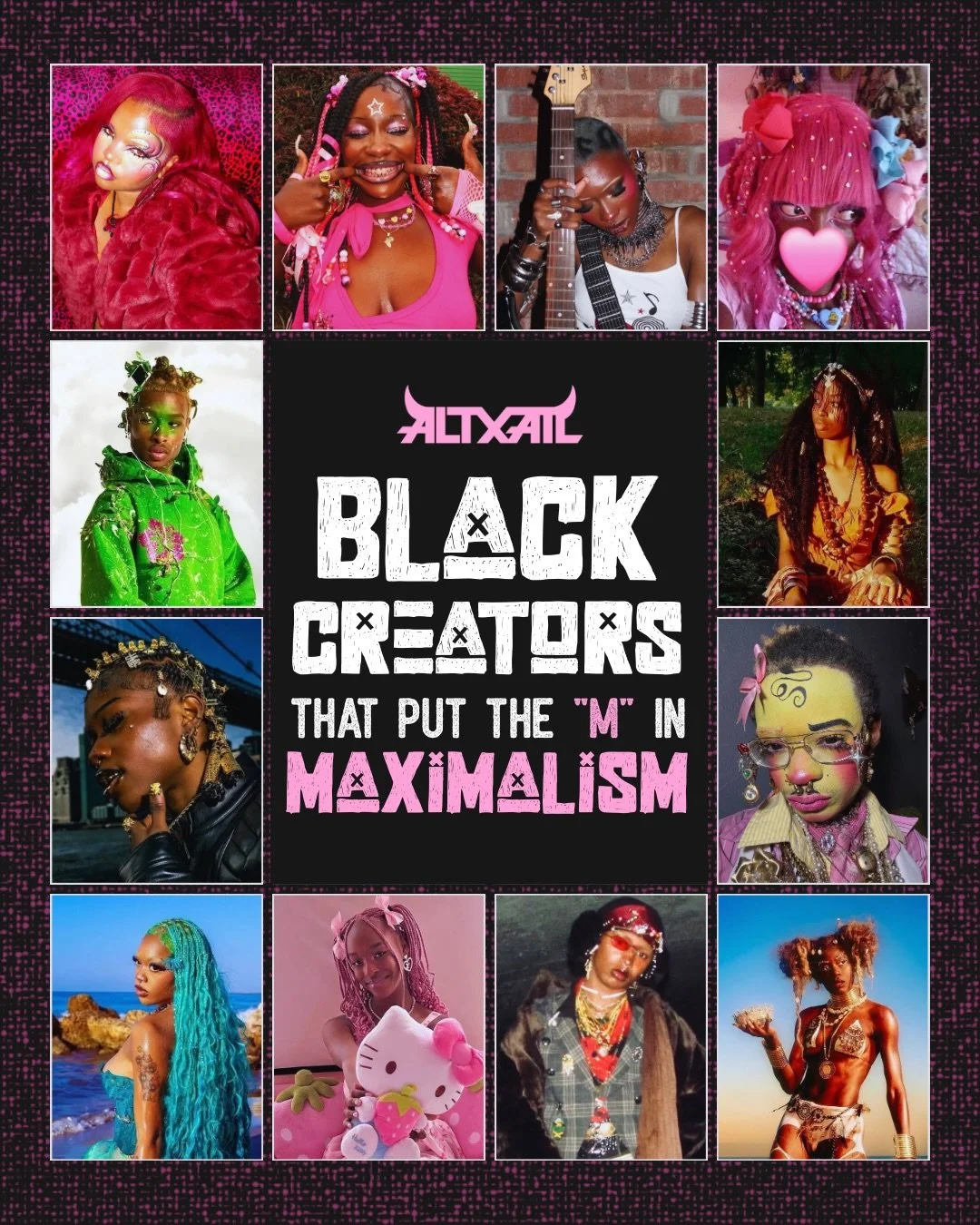 Black Maximalism is what our upcoming zine is all about! To celebrate, we wanted to highlight 12 Black creators that really put the &ldquo;M&rdquo; in MAXIMALISM🌟!

Put us on to some more Black maximalists in the comments! We may just do a part 2 👀