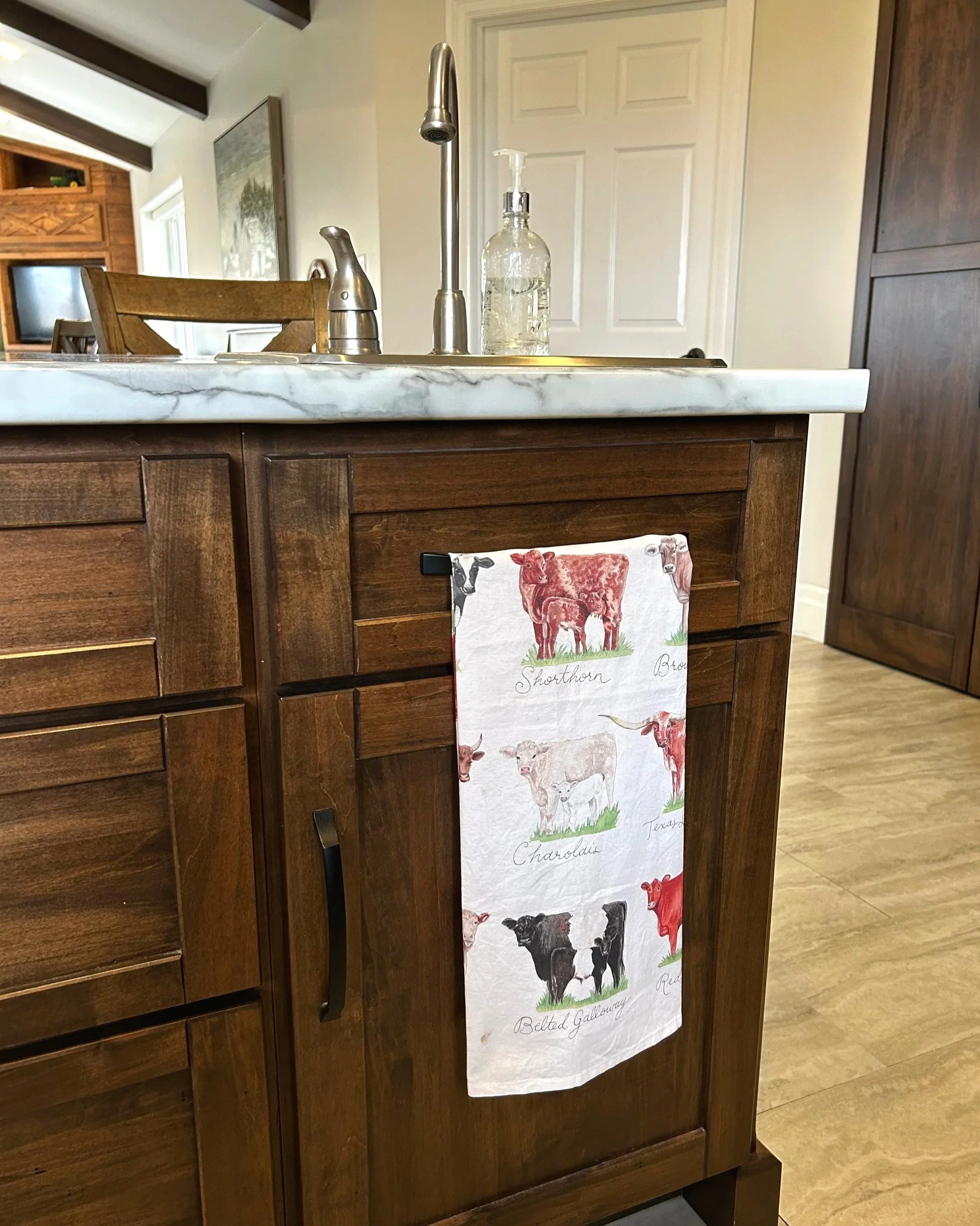 actual footage of me in my kitchen with my cow tea towel