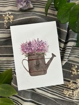 Flowering Watering Can Art Print
