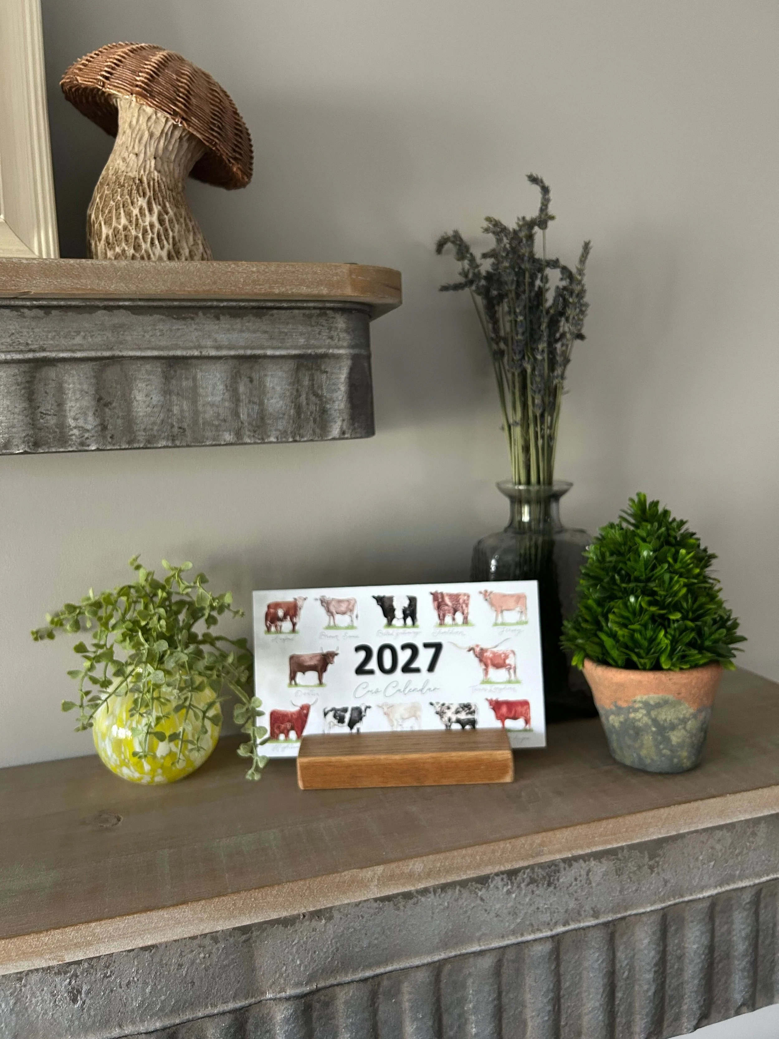 2027 Desk Calendar: Cows