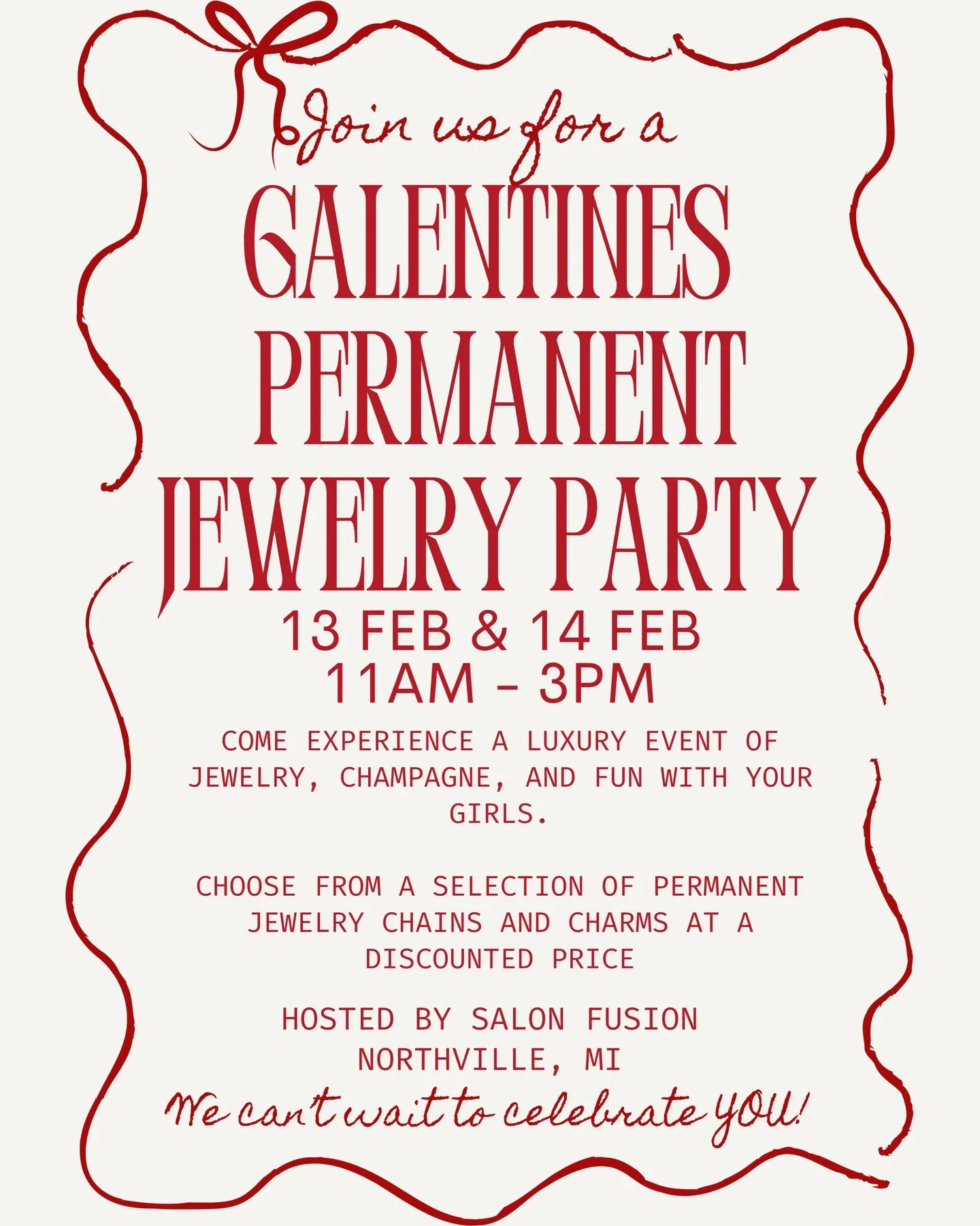 It&rsquo;s officially happening 💄💋

We&rsquo;re hosting a Galentine&rsquo;s event for the girls who love getting dressed up, layering their favorite jewelry, and sharing a beautiful day with good energy and even better company.

Think soft glam, me