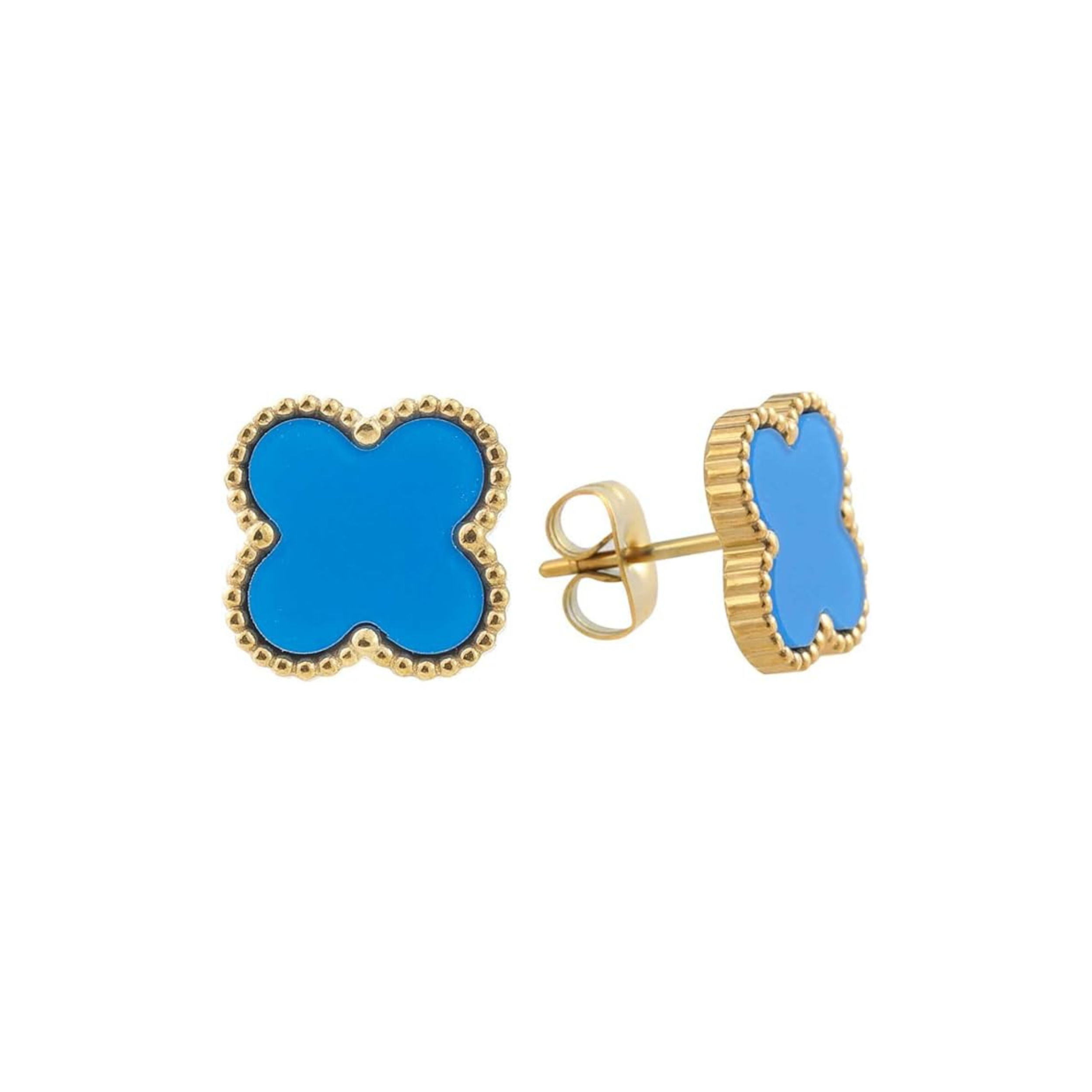 Blue Clover Earrings