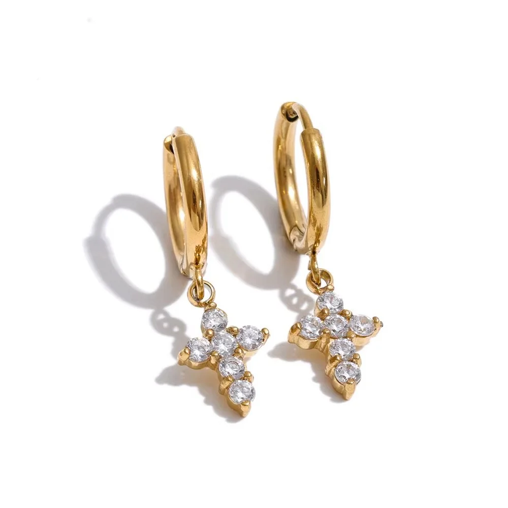 Agape Cross Hoops