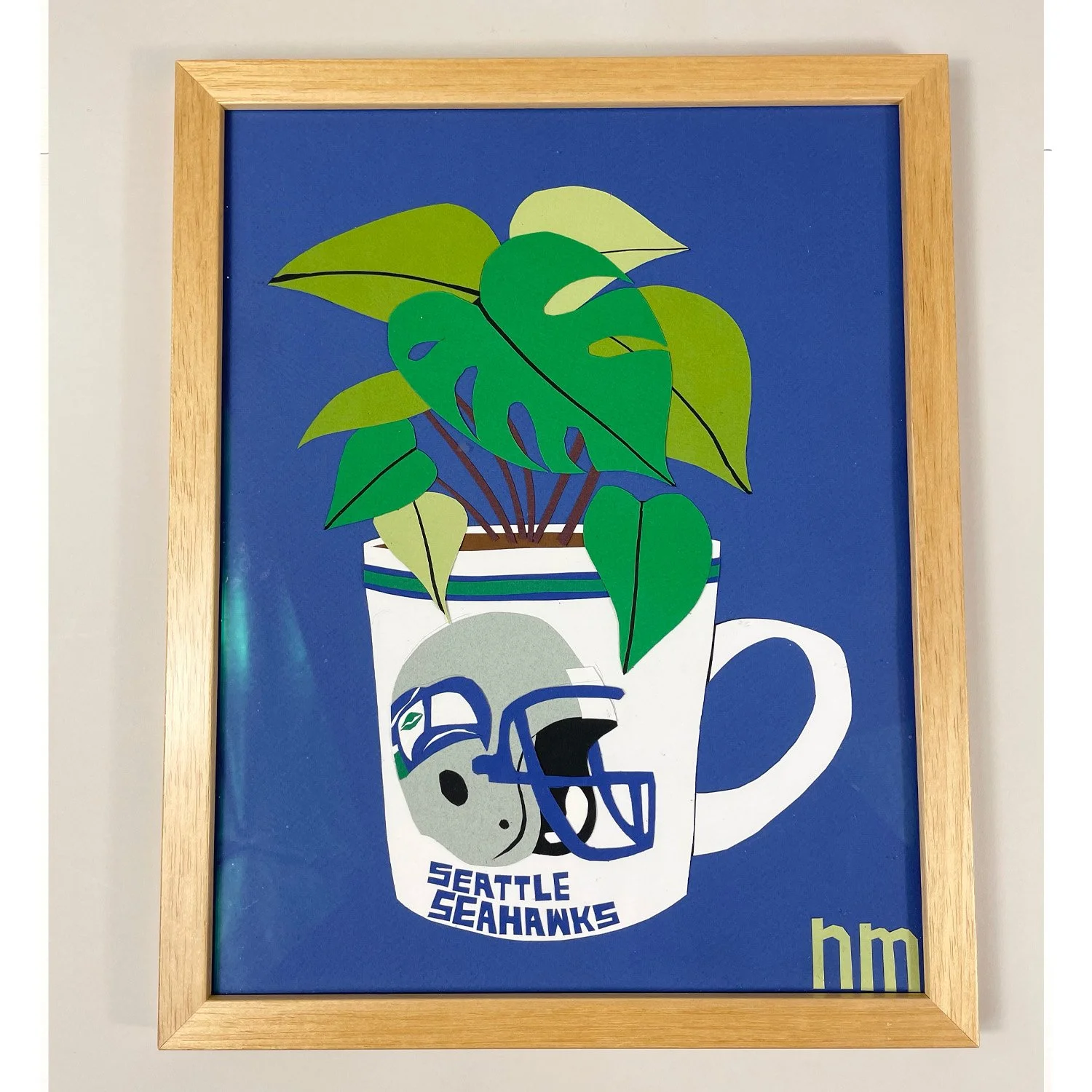 Original Papercut Seahawks Plant 11x14