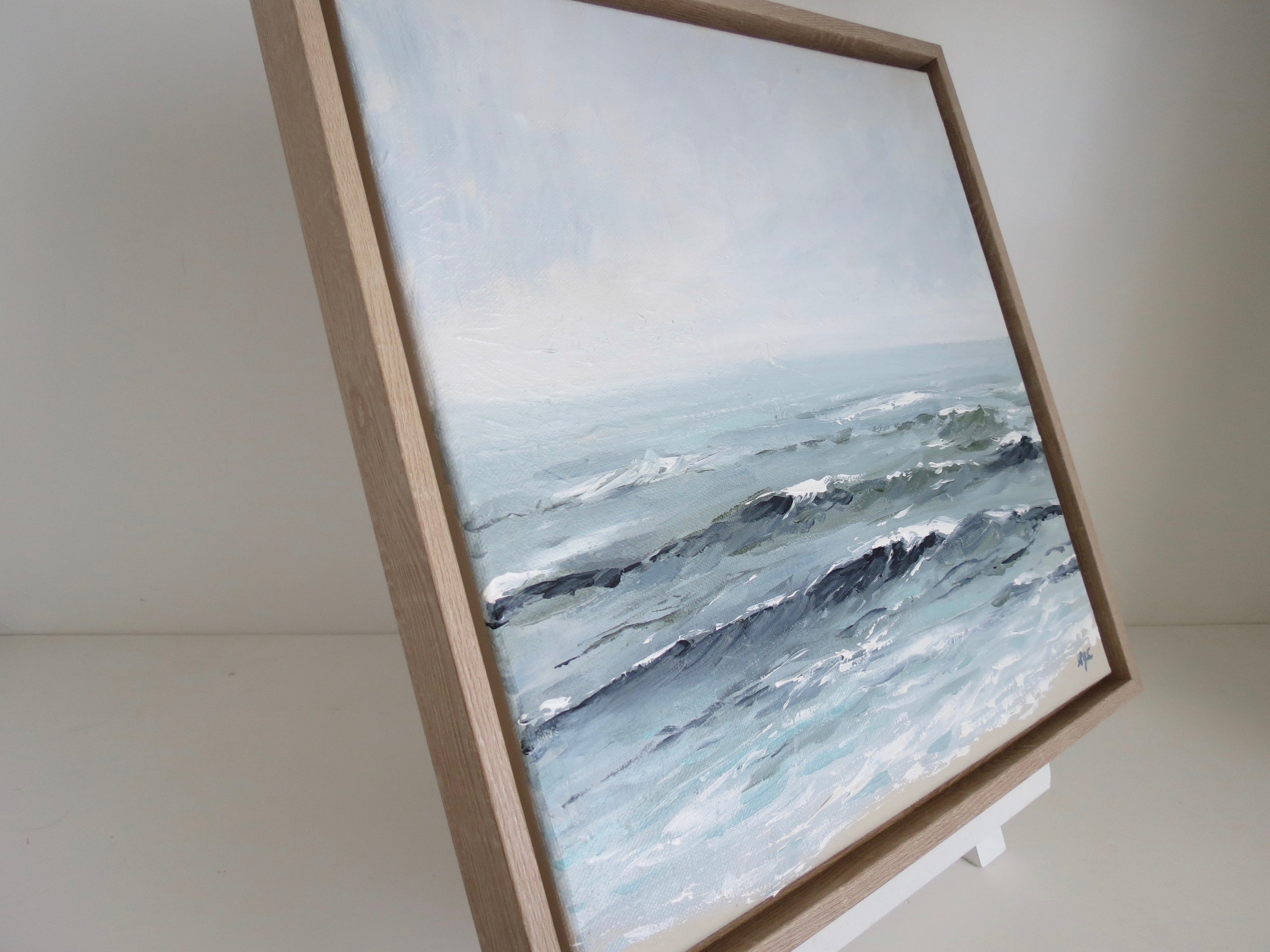 Sea & Linen "New Life" Coastal Seascape Framed Acrylic Painting on Canvas by Rachel Champa