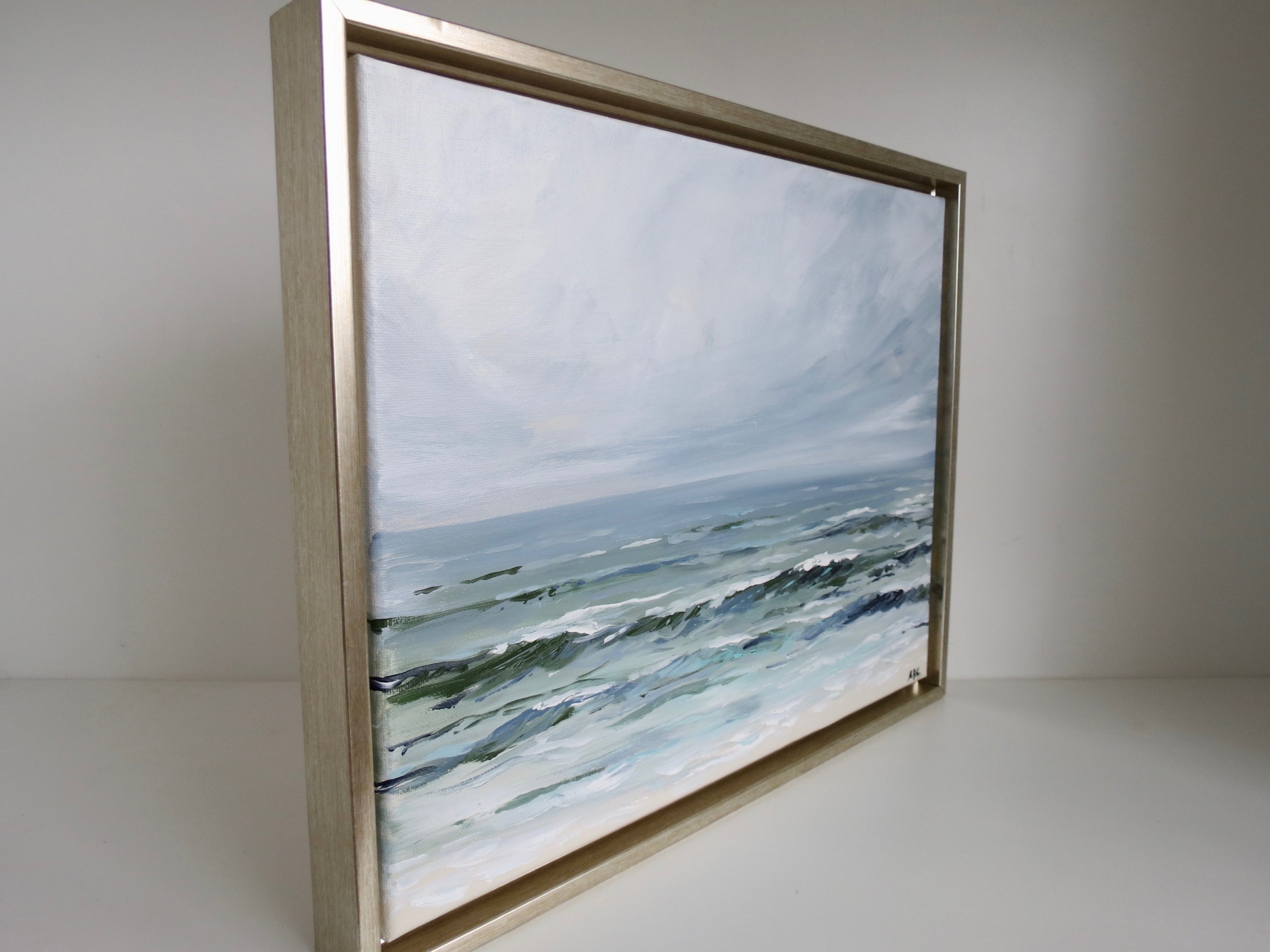 Sea & Linen "Shades of Spring" Coastal Seascape Acrylic Painting on Canvas by Rachel Champa