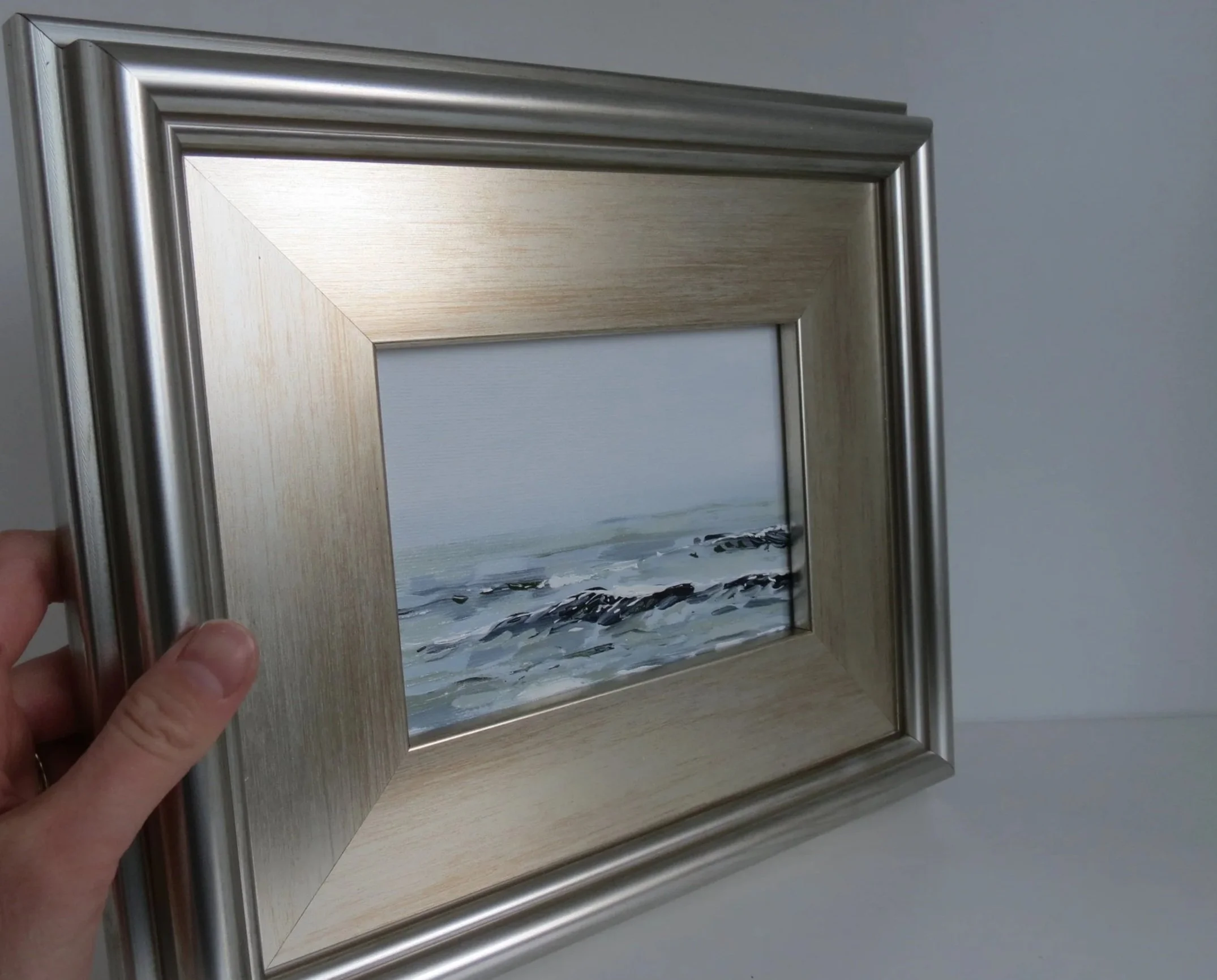 Silver Seascape I by Sea & Linen - Soothing Coastal Art for Interior Home