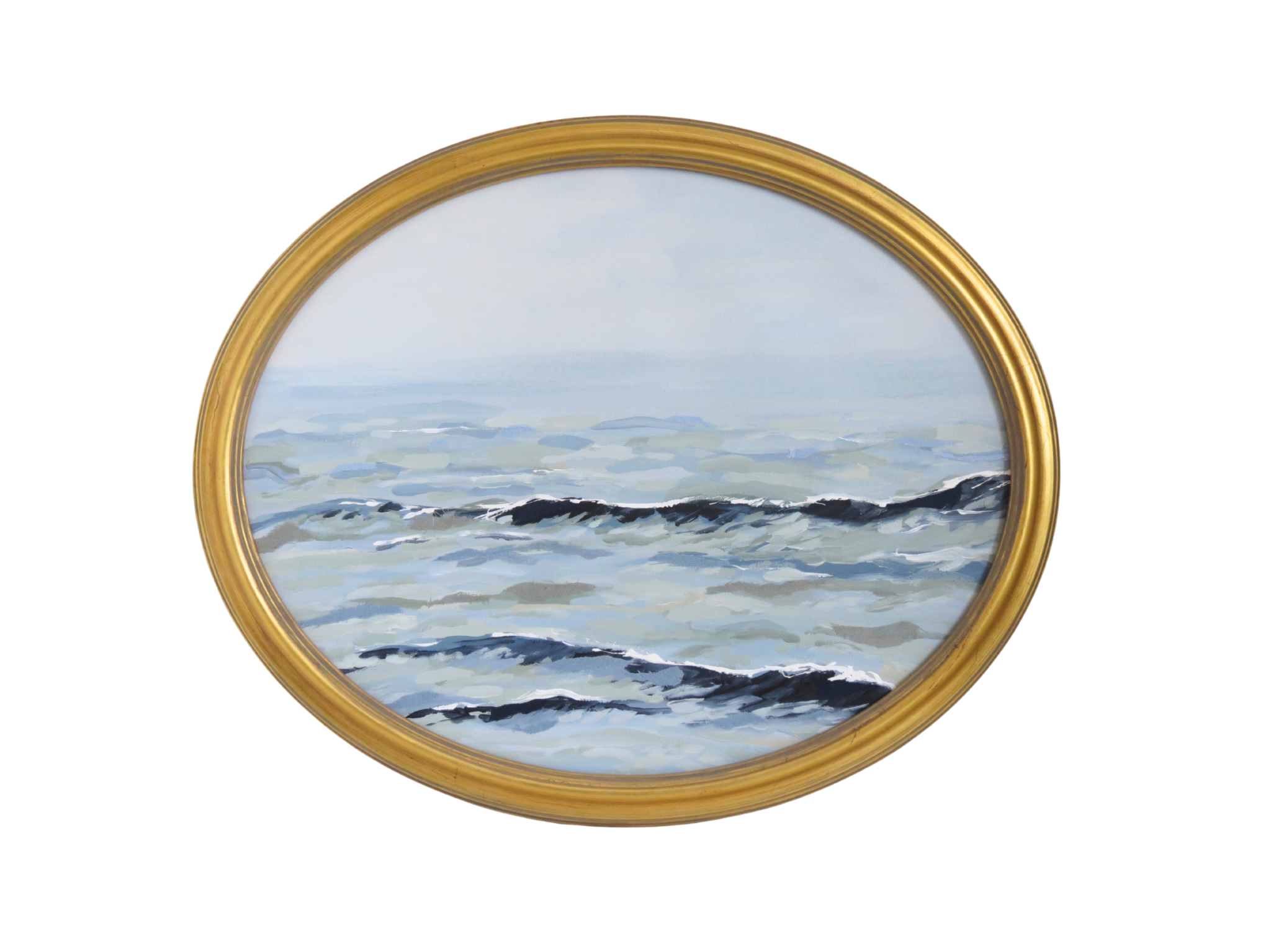 “Linen Oval Seascape III"