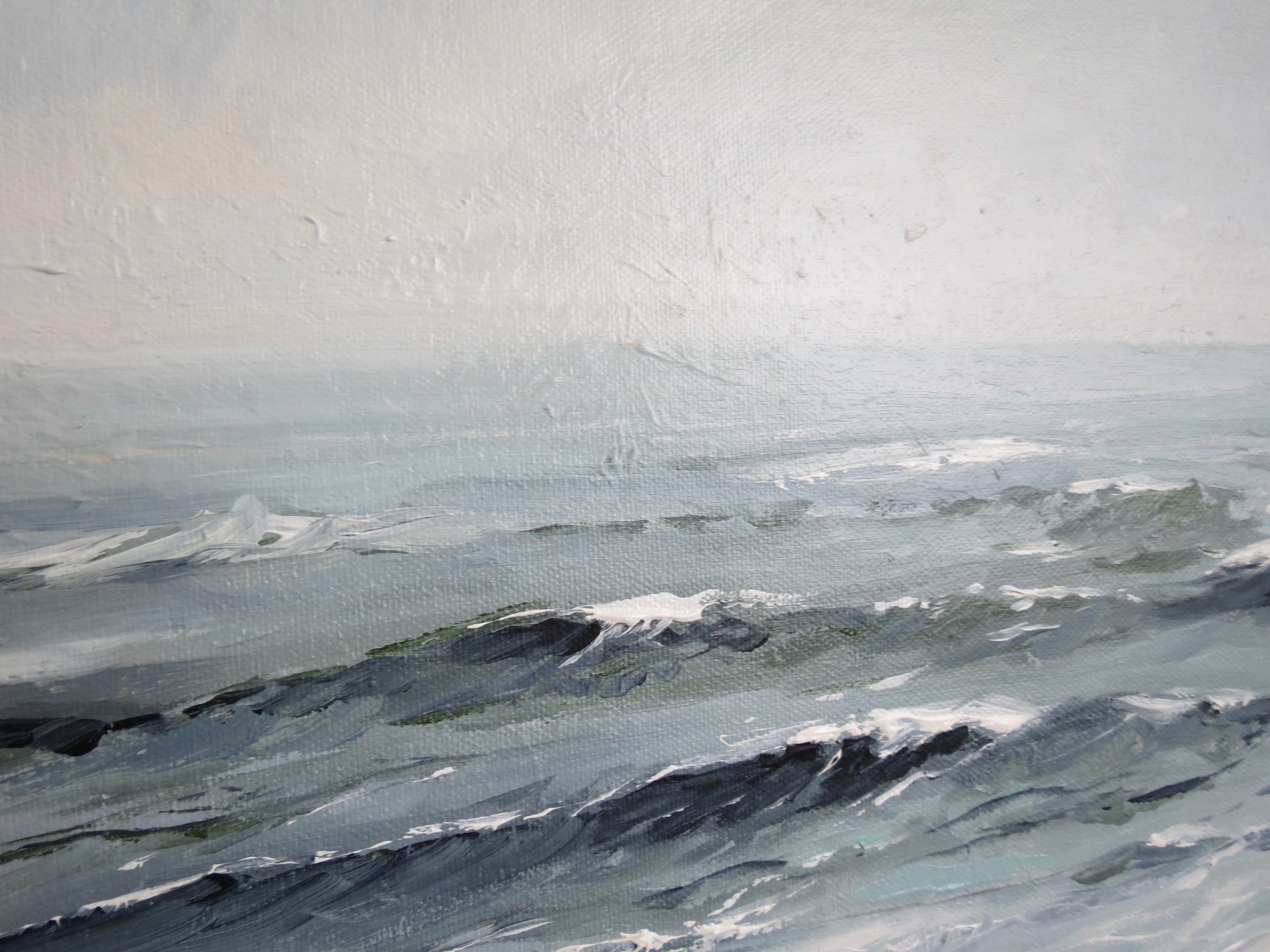 Sea & Linen "New Life" Coastal Seascape Acrylic Painting on Canvas by Rachel Champa