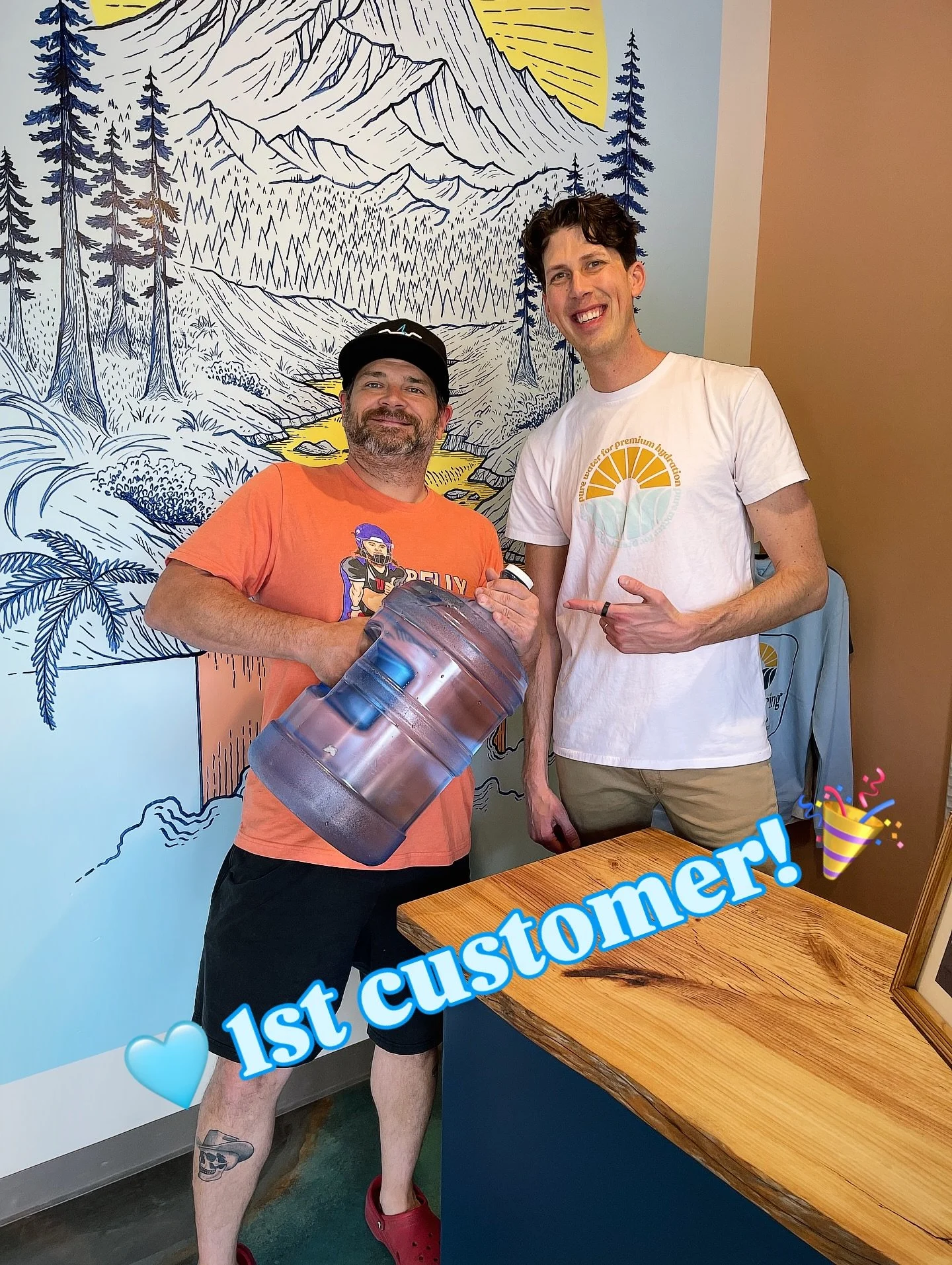 Our very first customer! 🥳 He&rsquo;s super cool and already a total water store aficionado 💦. Thanks for being part of Day 1! 🙌