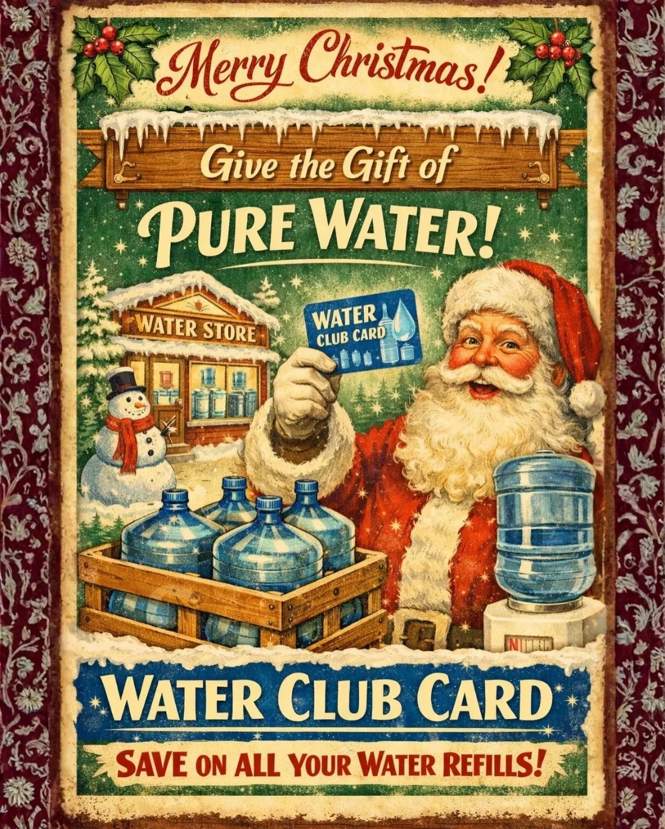 🎄 Give the gift of clean water this holiday 💧

Water Club Gift Cards are available in-store as a physical card or online as an eCard (via Apple Wallet or Google Pay).

Club Cards bundle gallons in bulk and lower the price per gallon. 

🎁  Link in 