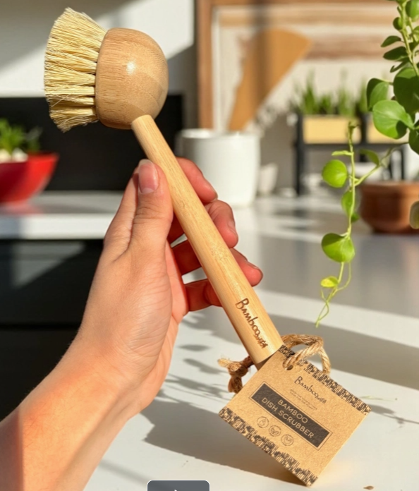 Bamboo Kitchen Dish Scrubber