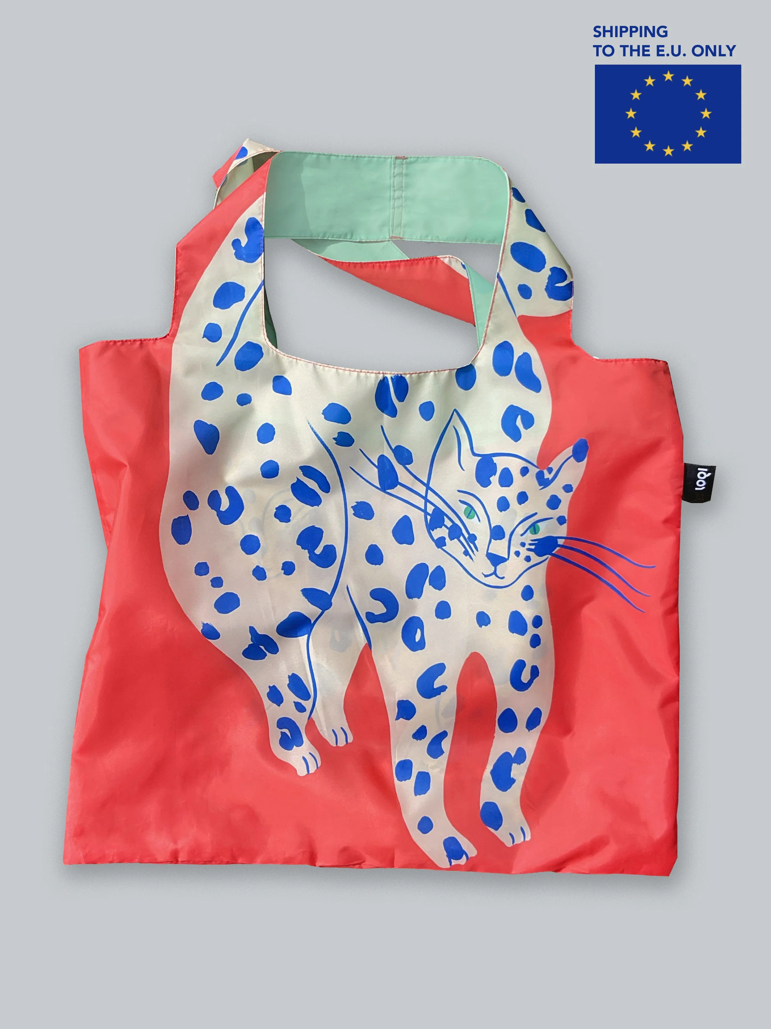 LOQI x Agathe's Cats Tote bag "Playful cat on orange"