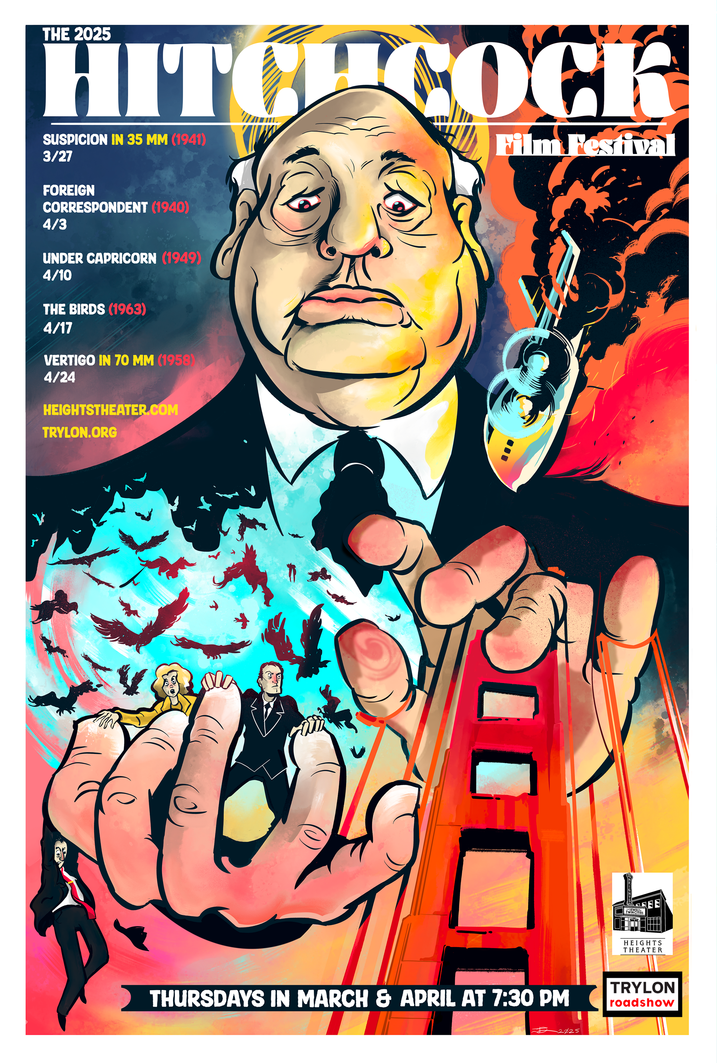 My poster for the Hitchcock festival from In The Heights Theater and The Trylon