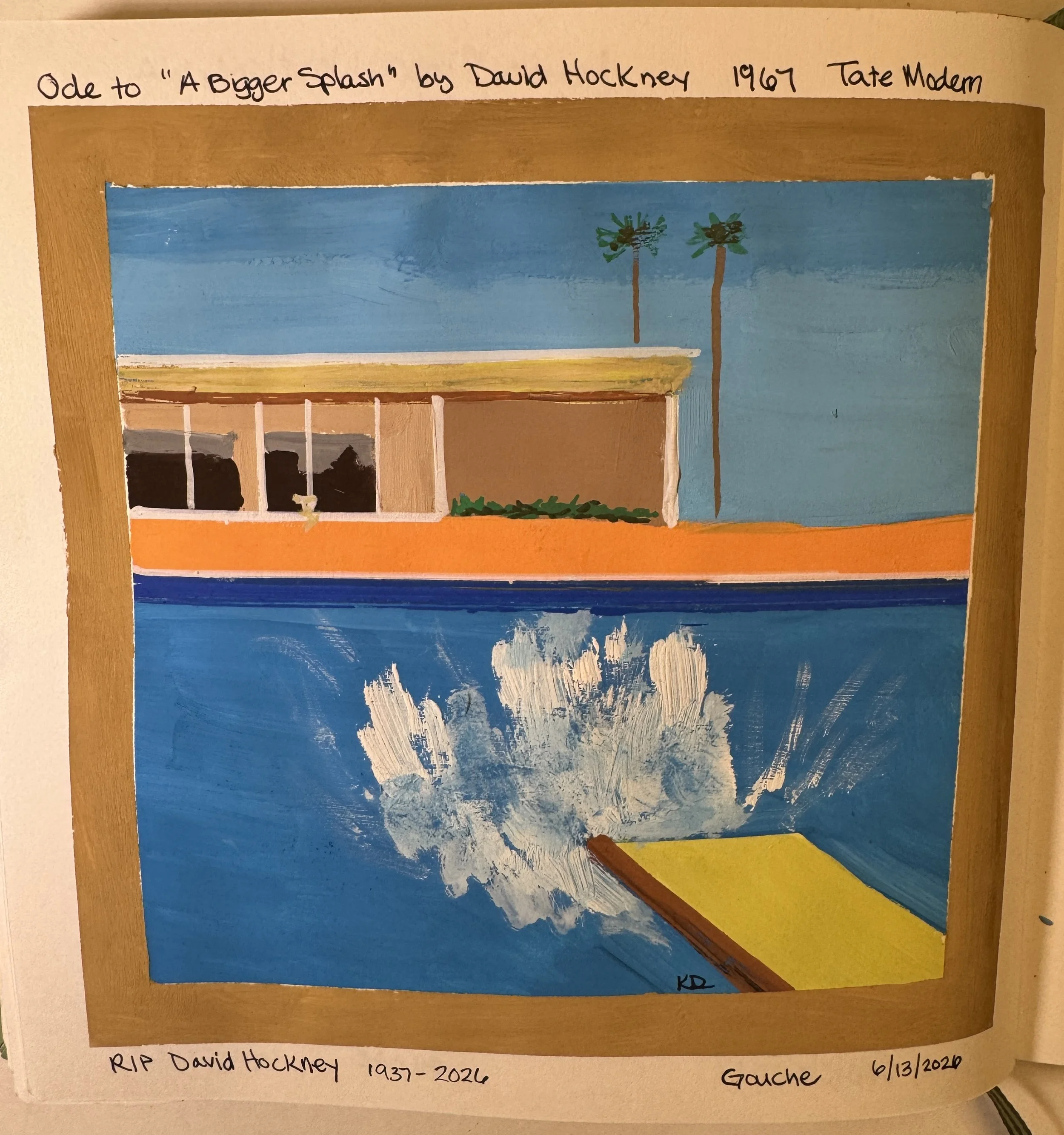 An Ode to David Hockney, acrylic