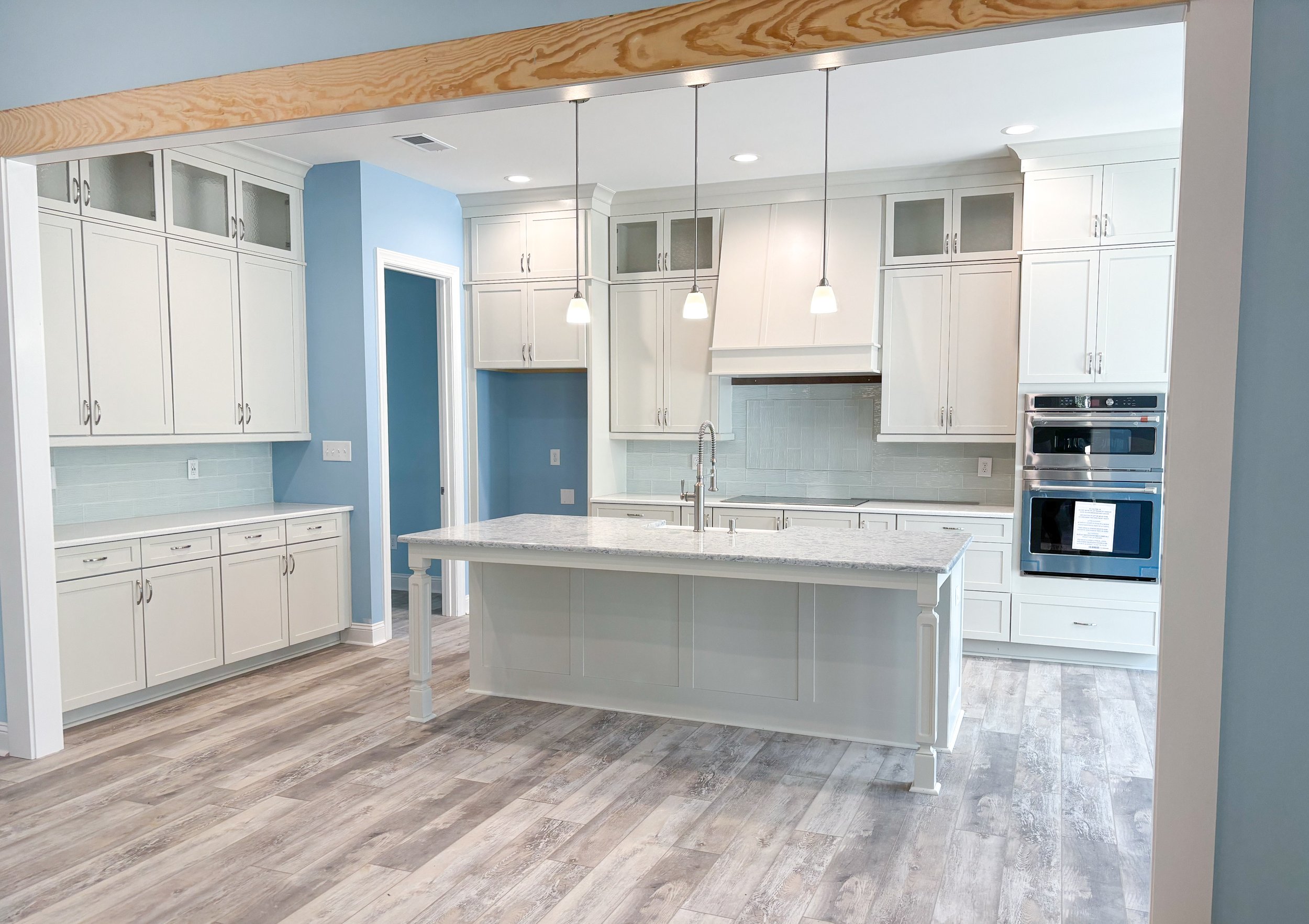 Marsh -- Savannah full overlay shaker door, Salt paint.