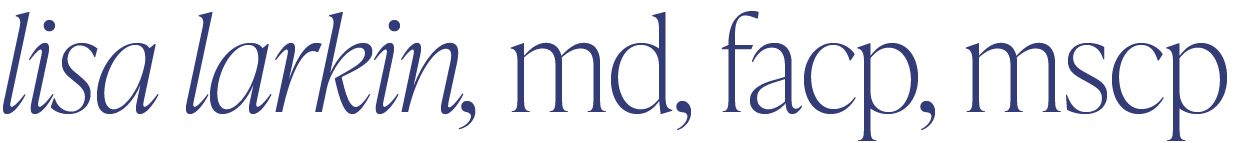 Text: "lisa larkin, md, facp, mscp"