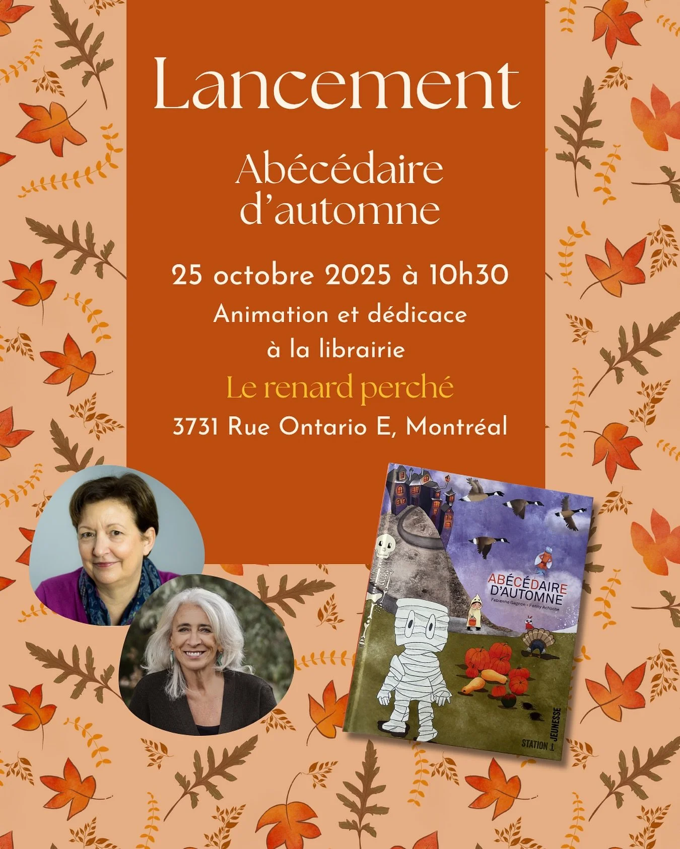 💫Lancement de l&rsquo;ab&eacute;c&eacute;daire d&rsquo;automne &agrave; la librairie le Renard perch&eacute; ce samedi. Il y aura des animations, des collations, des surprises, et une belle ambiance d&rsquo;Halloween. Et en plus c&rsquo;est mon anni